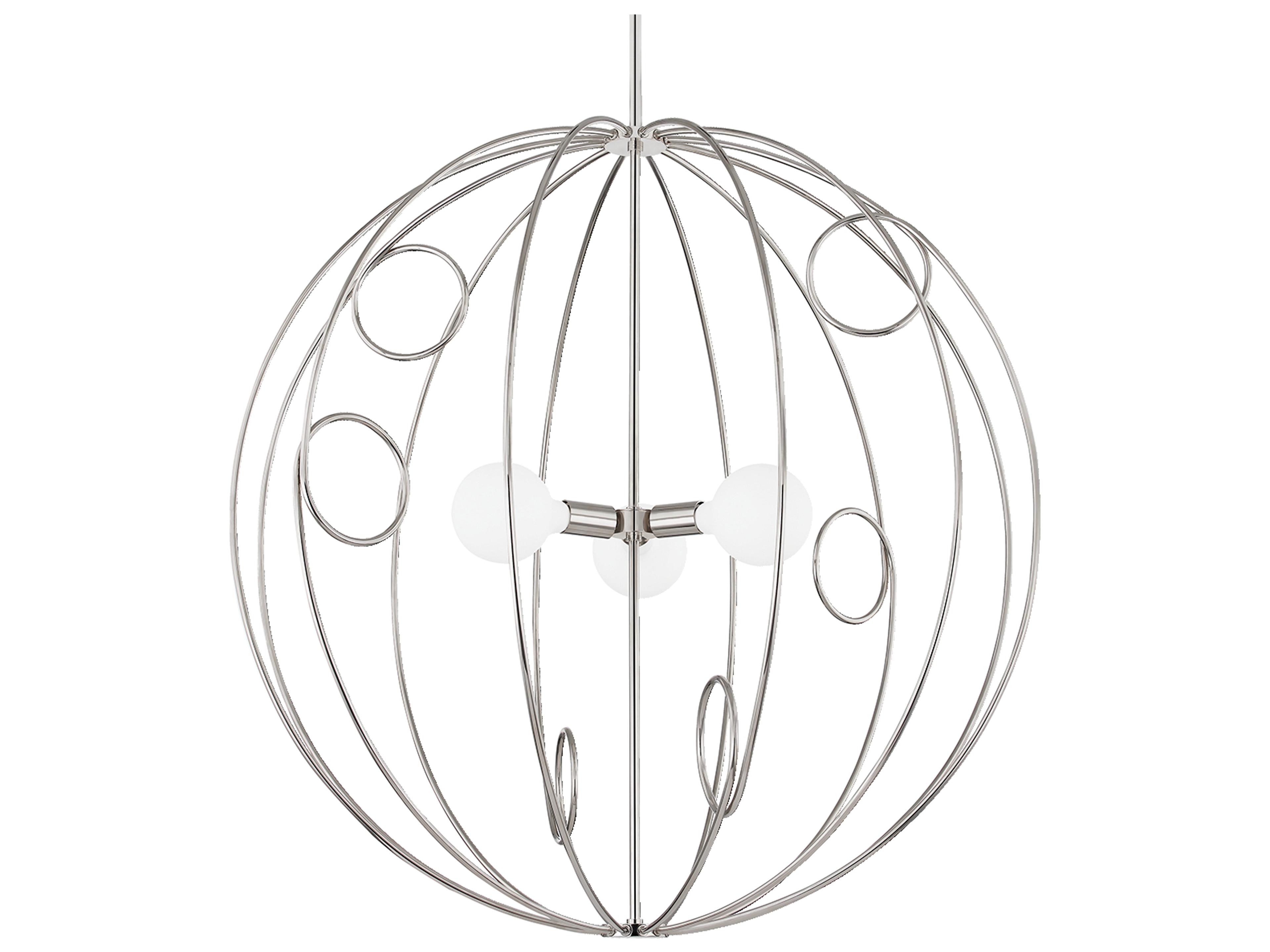 Alanis 3-Light Polished Nickel Globe Pendant