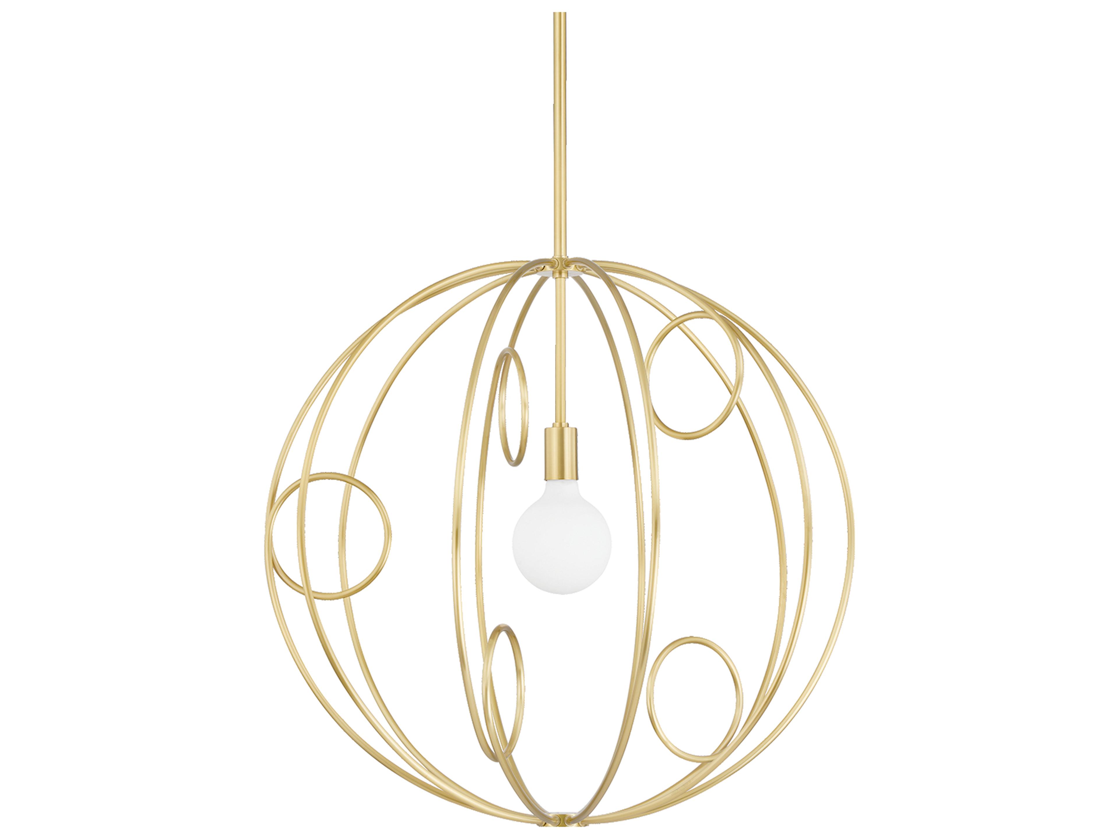 Alanis 1-Light Aged Brass Globe Pendant