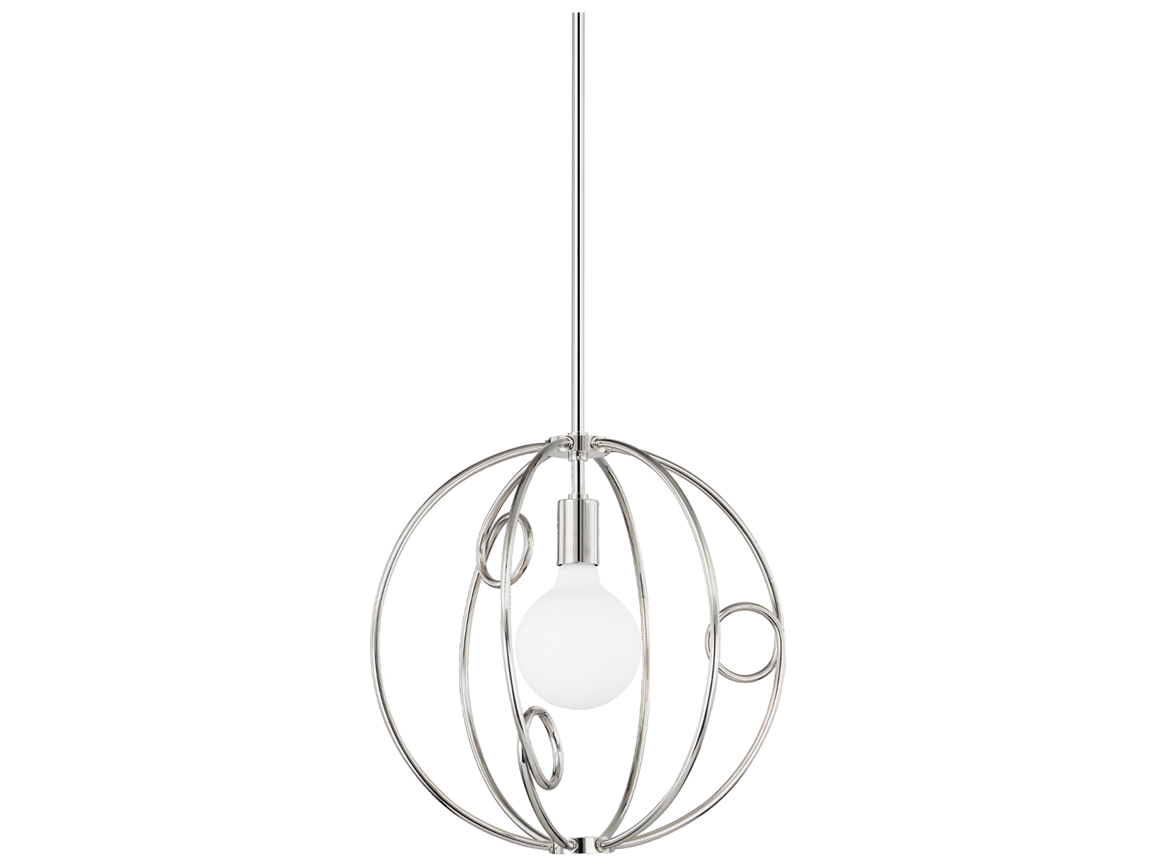 Alanis 1-Light Polished Nickel Globe Pendant