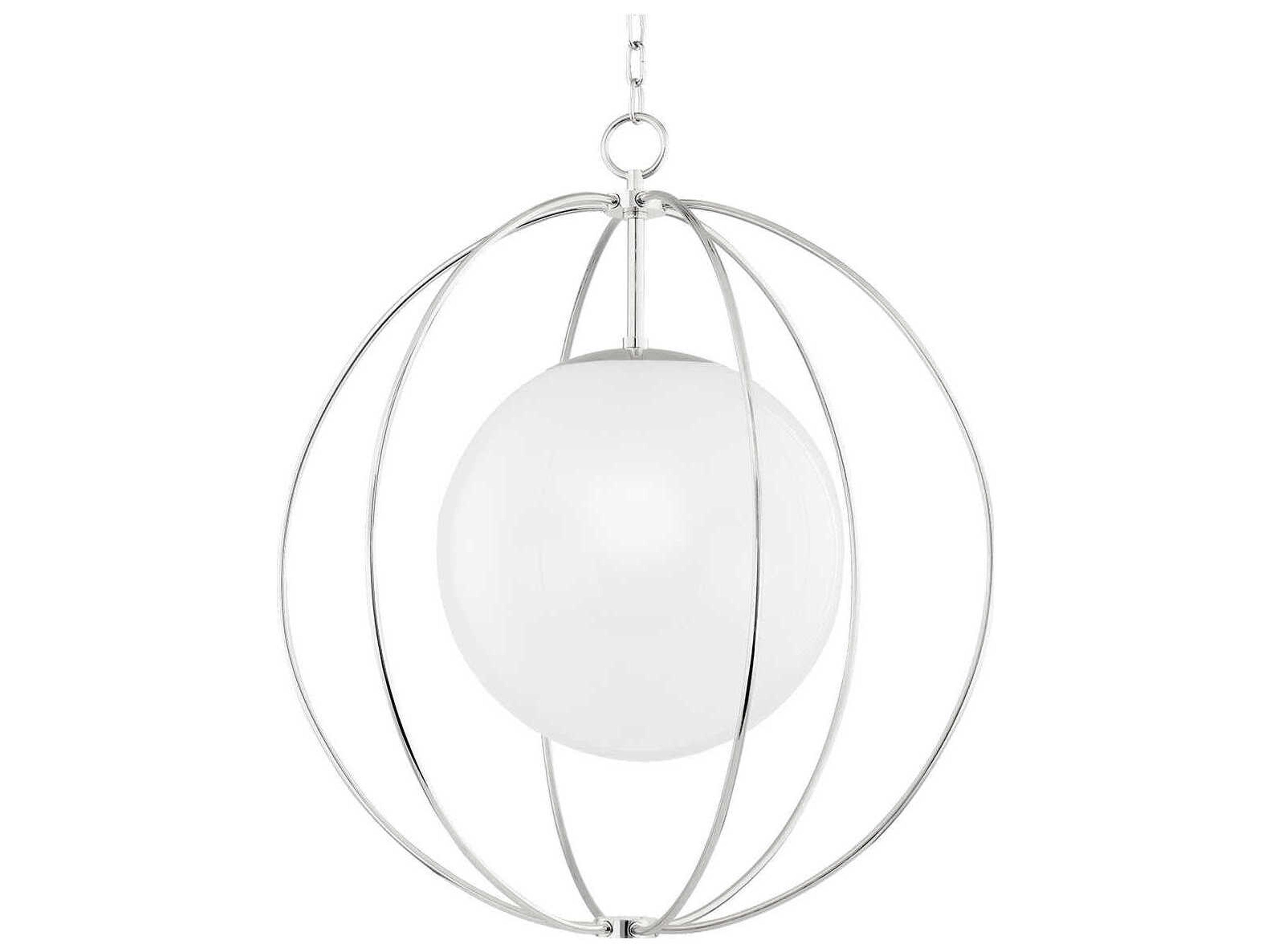 Lyla 1-Light Polished Nickel Glass Globe Pendant