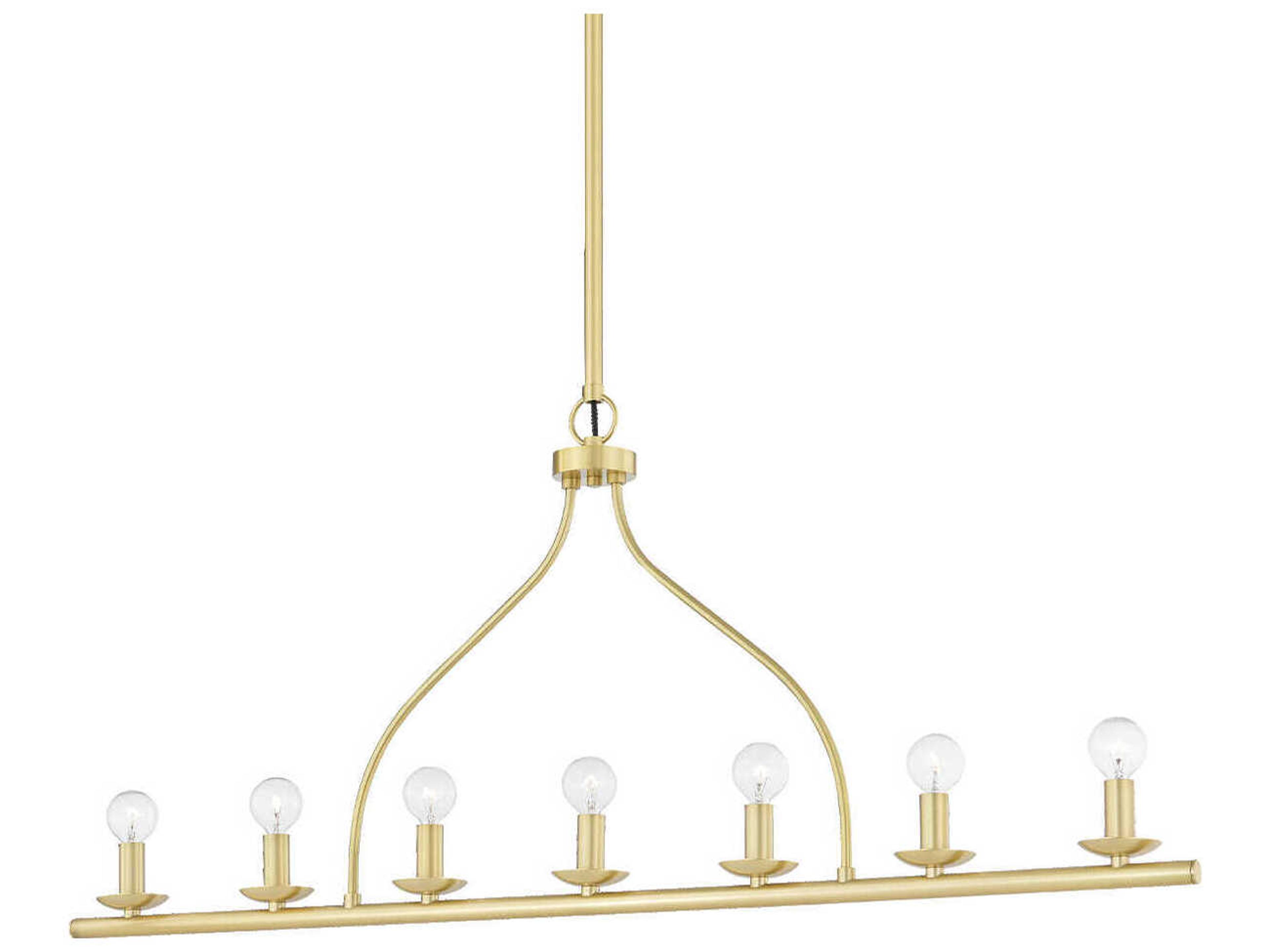 Kendra 7-Light Aged Brass Linear Island Pendant
