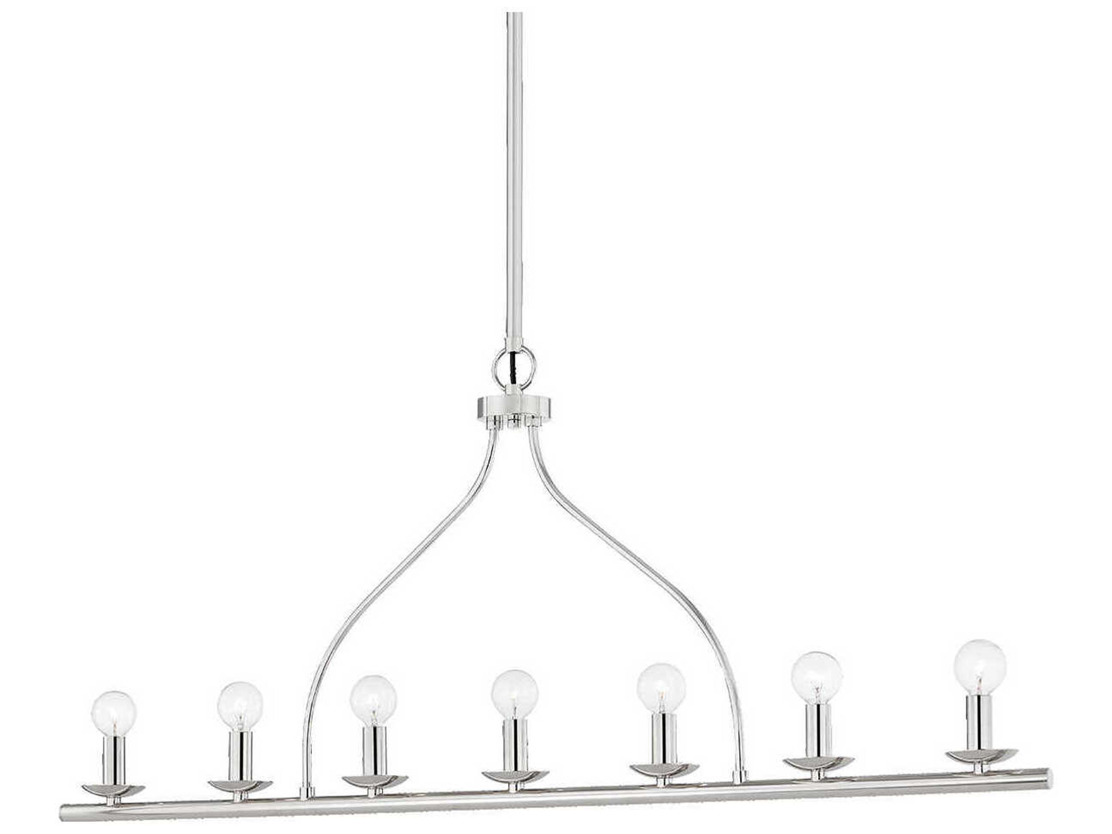 Kendra 7-Light Polished Nickel Linear Island Pendant