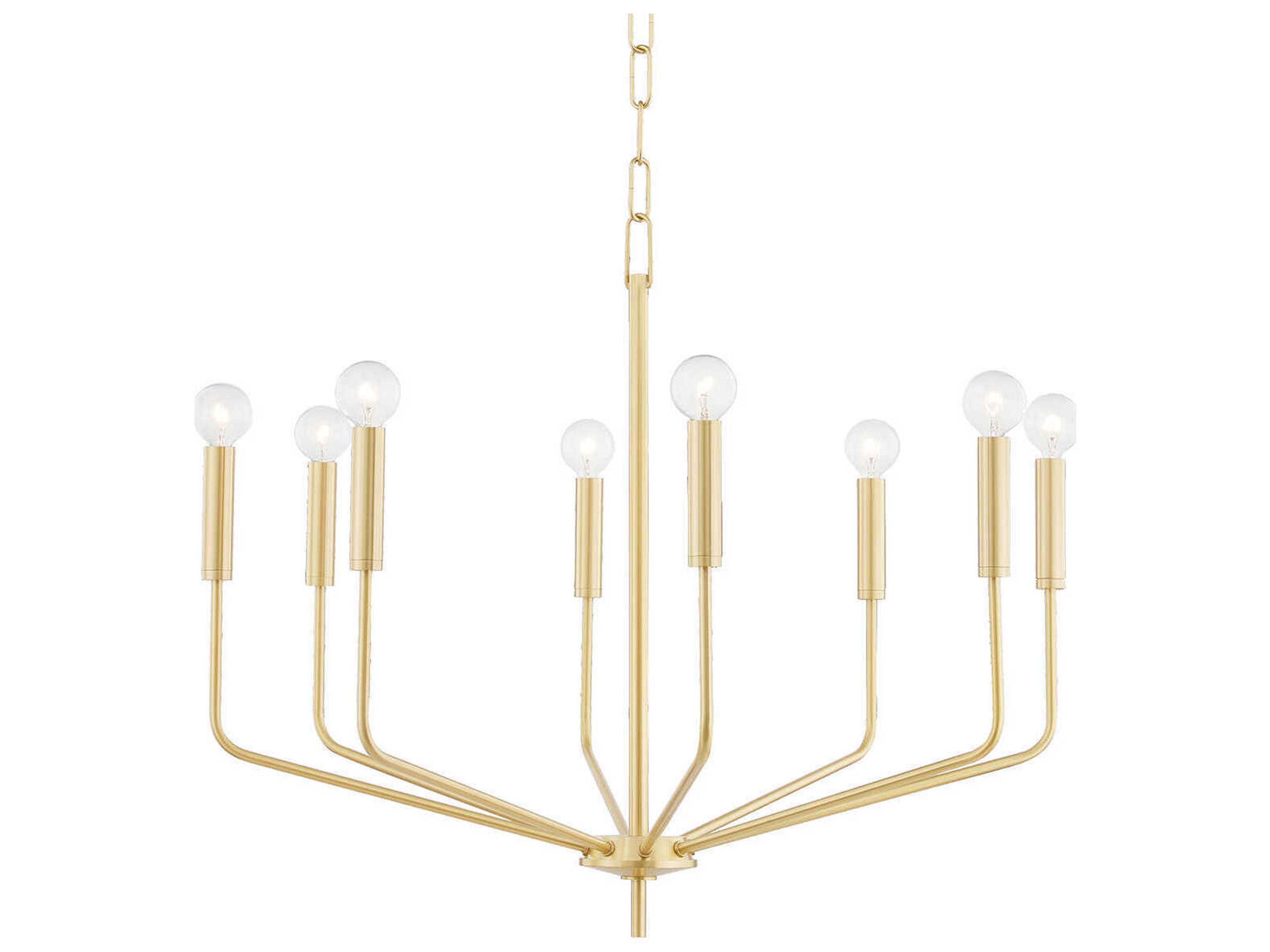 Bailey 8-Light Aged Brass Candelabra Chandelier