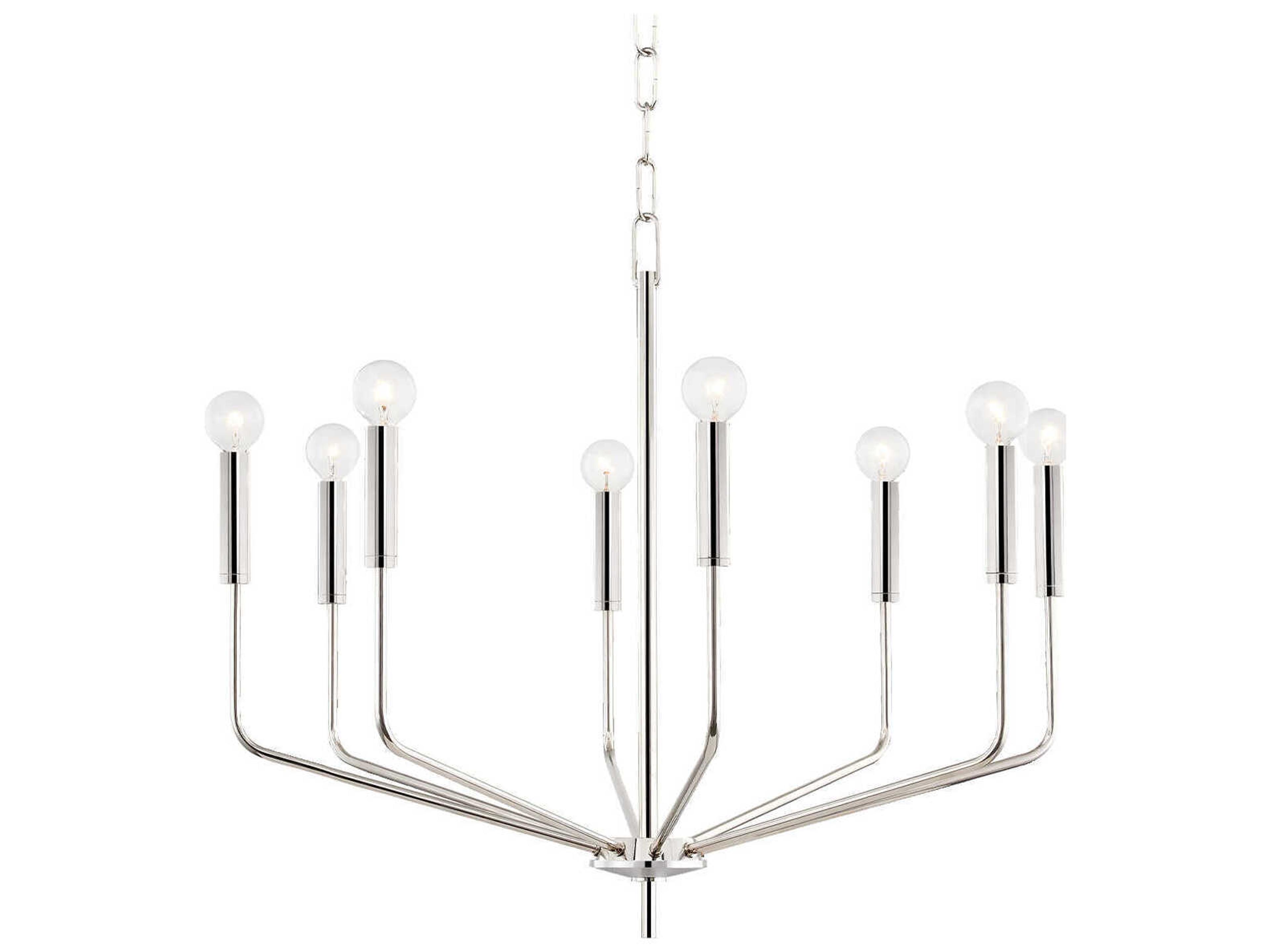 Bailey 8-Light Polished Nickel Candelabra Chandelier