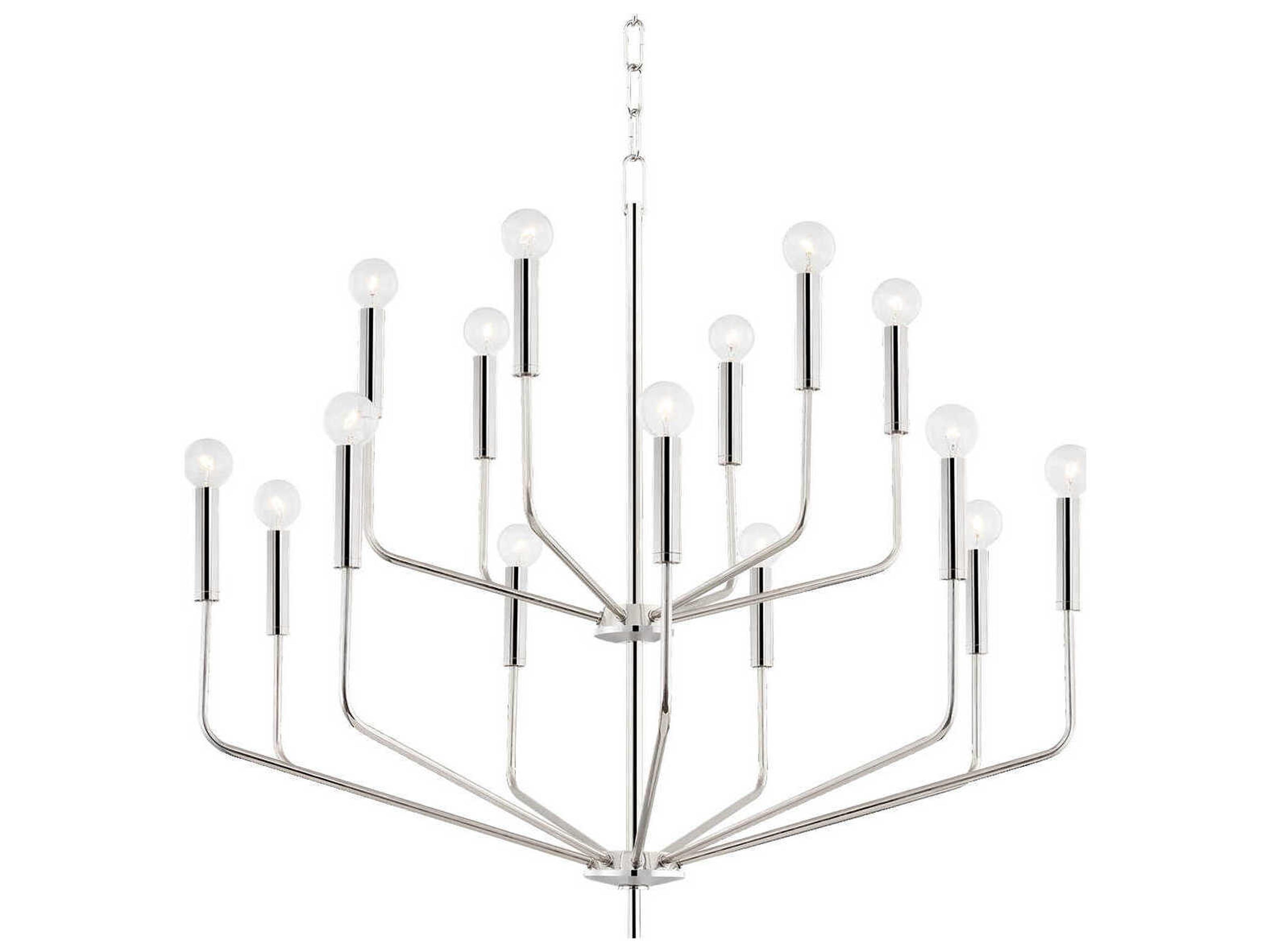 Bailey 15-Light Polished Nickel Candelabra Tiered Chandelier