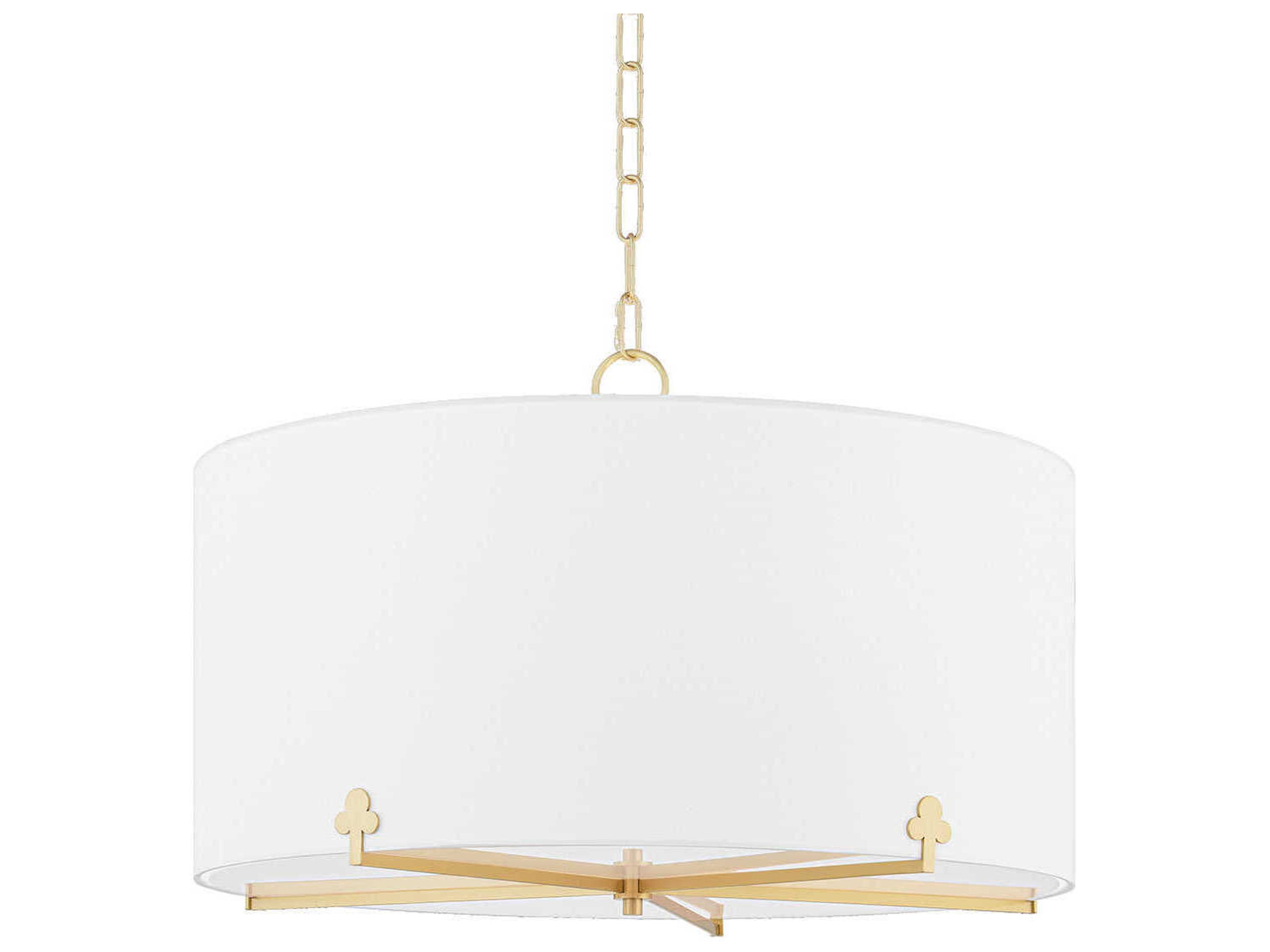 Darlene 5-Light Aged Brass Drum Pendant