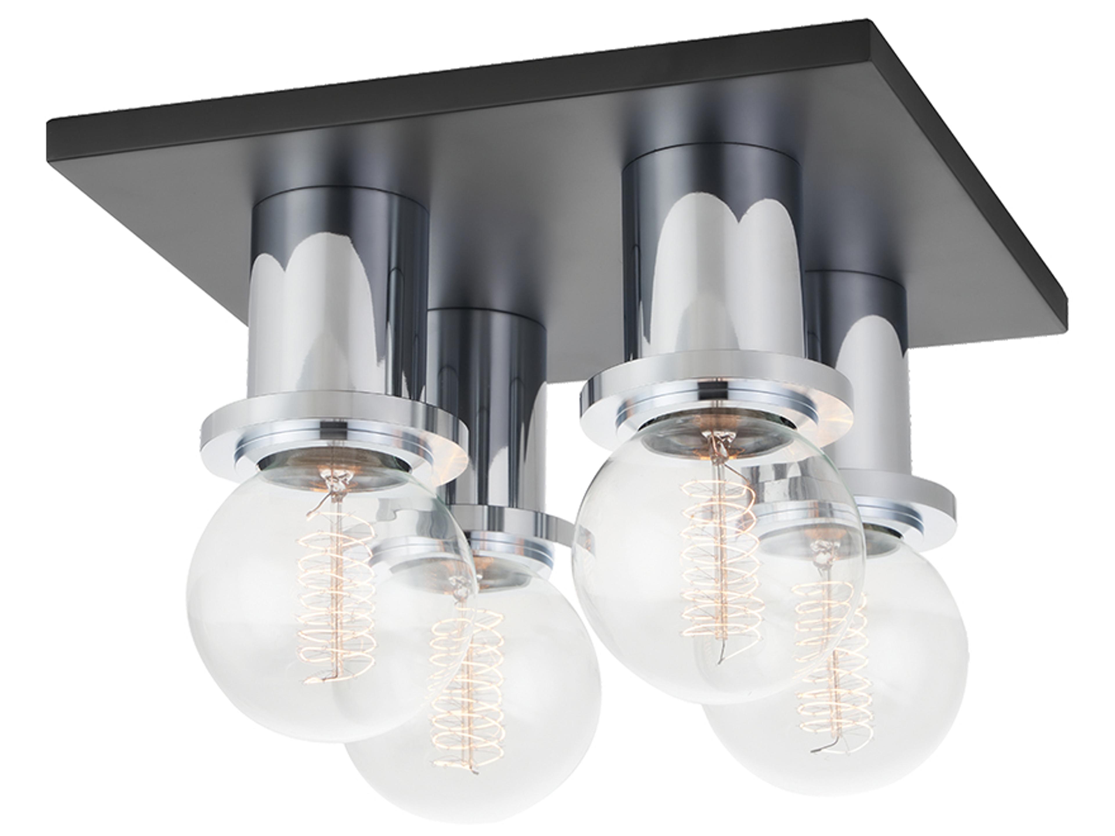 Brandi 4-Light Polished Chrome Soft Black Flush Mount
