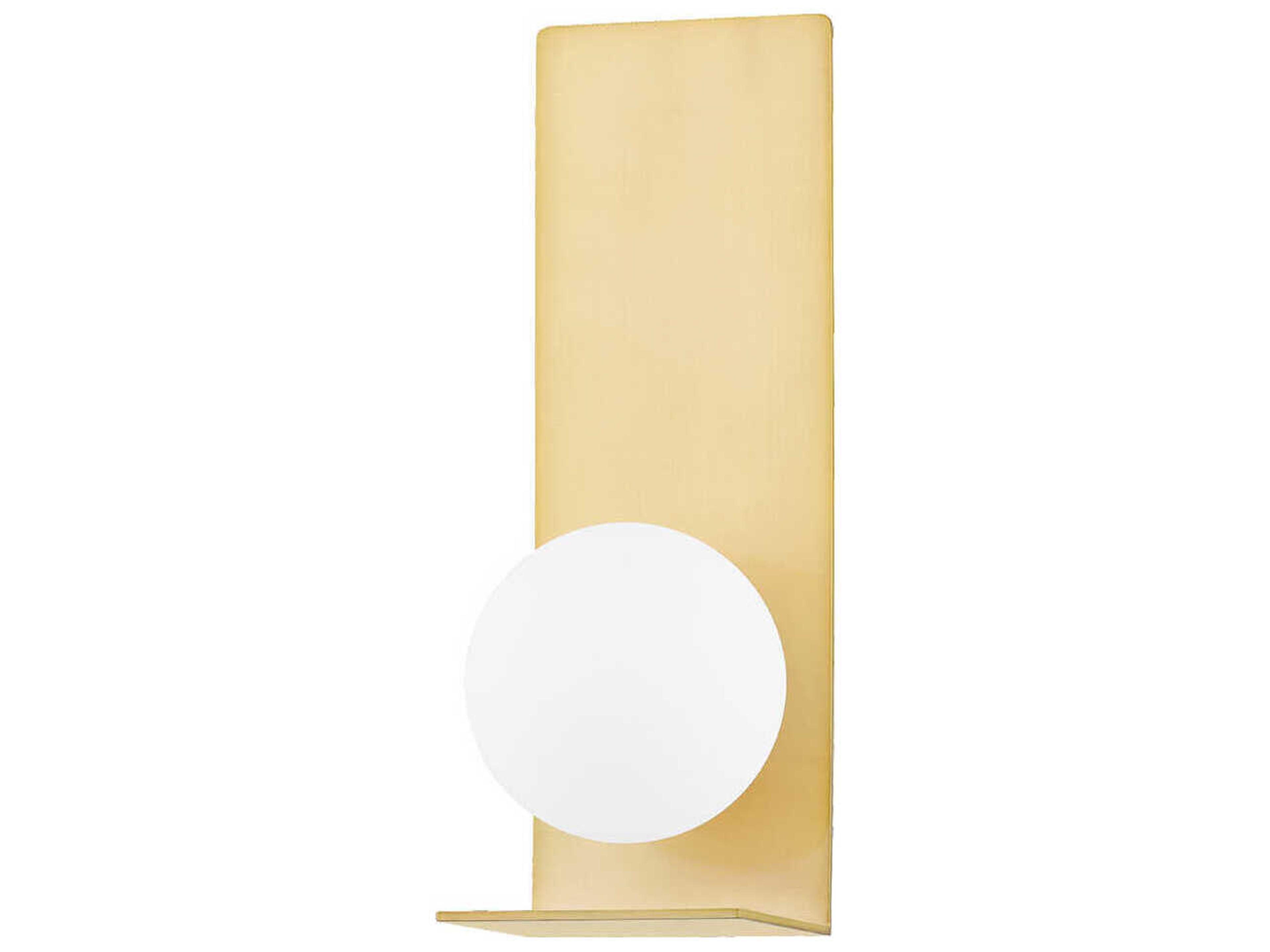 Lani 1-Light Aged Brass White Glass LED Wall Sconce