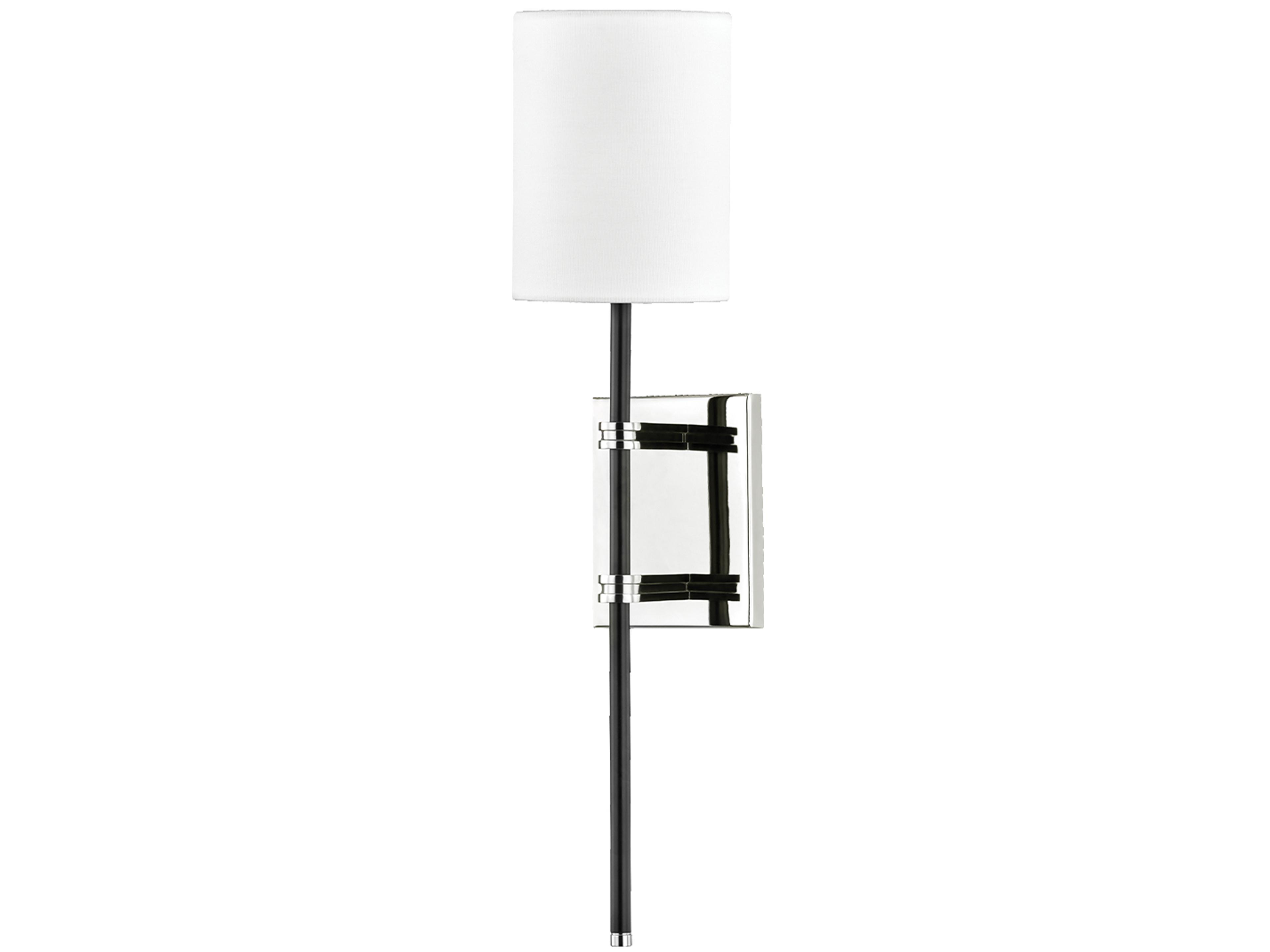 Denise 1-Light Polished Nickel Black Wall Sconce