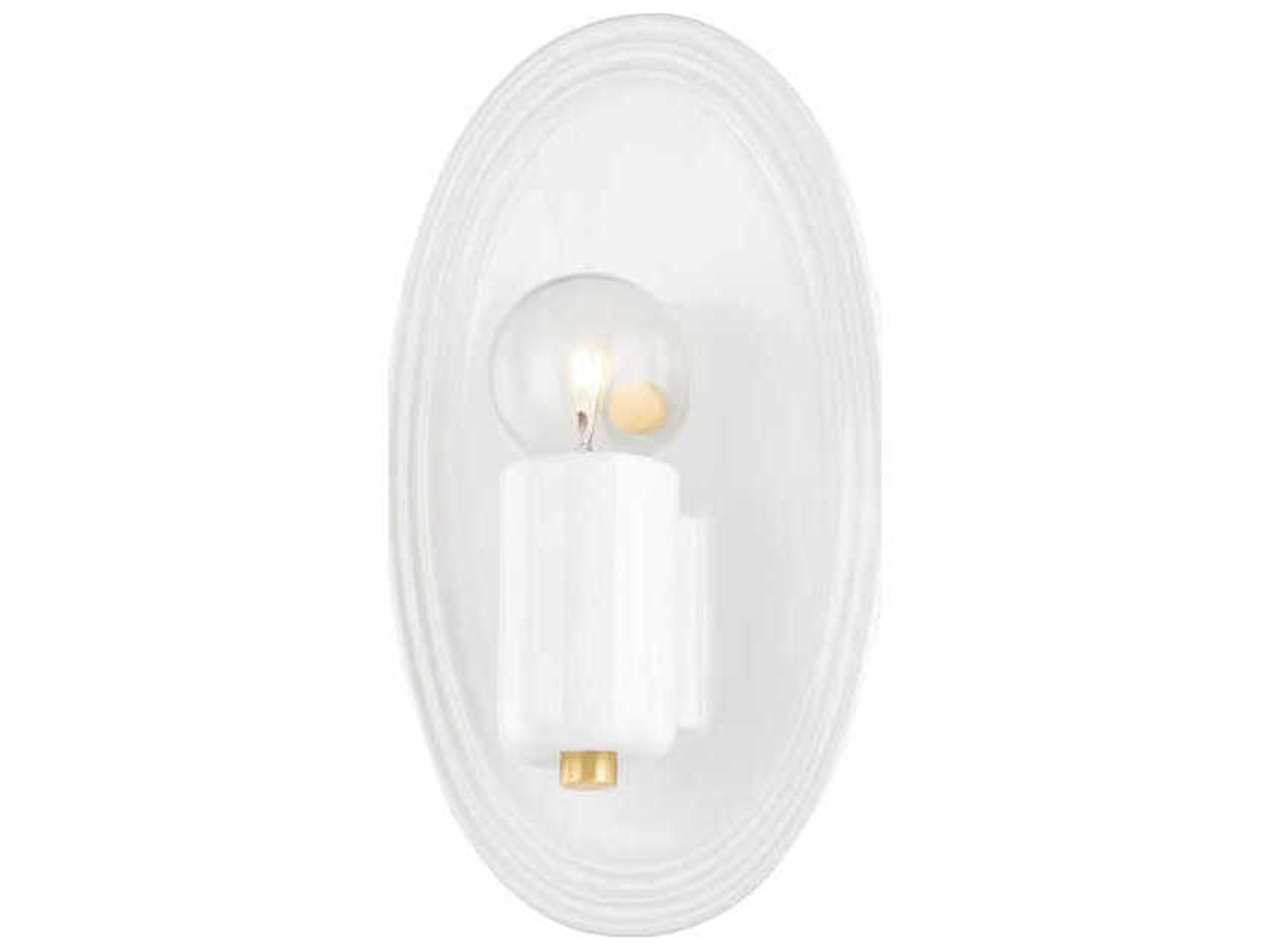 Joyce 1-Light Aged Brass White Wall Sconce