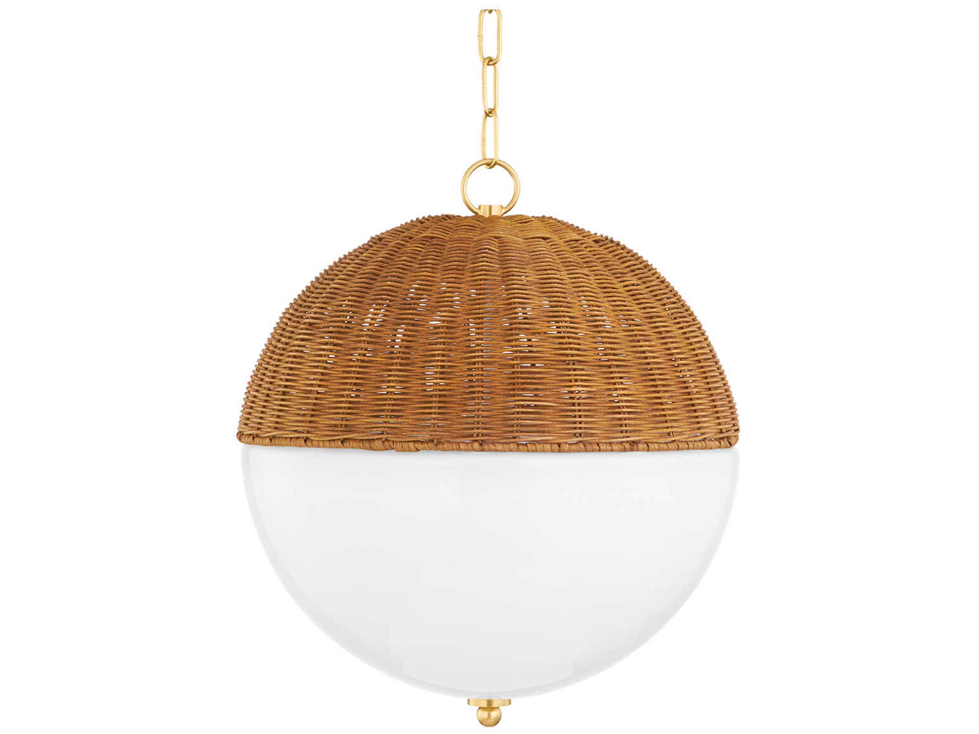 Summer 1-Light Aged Brass Glass Globe Pendant