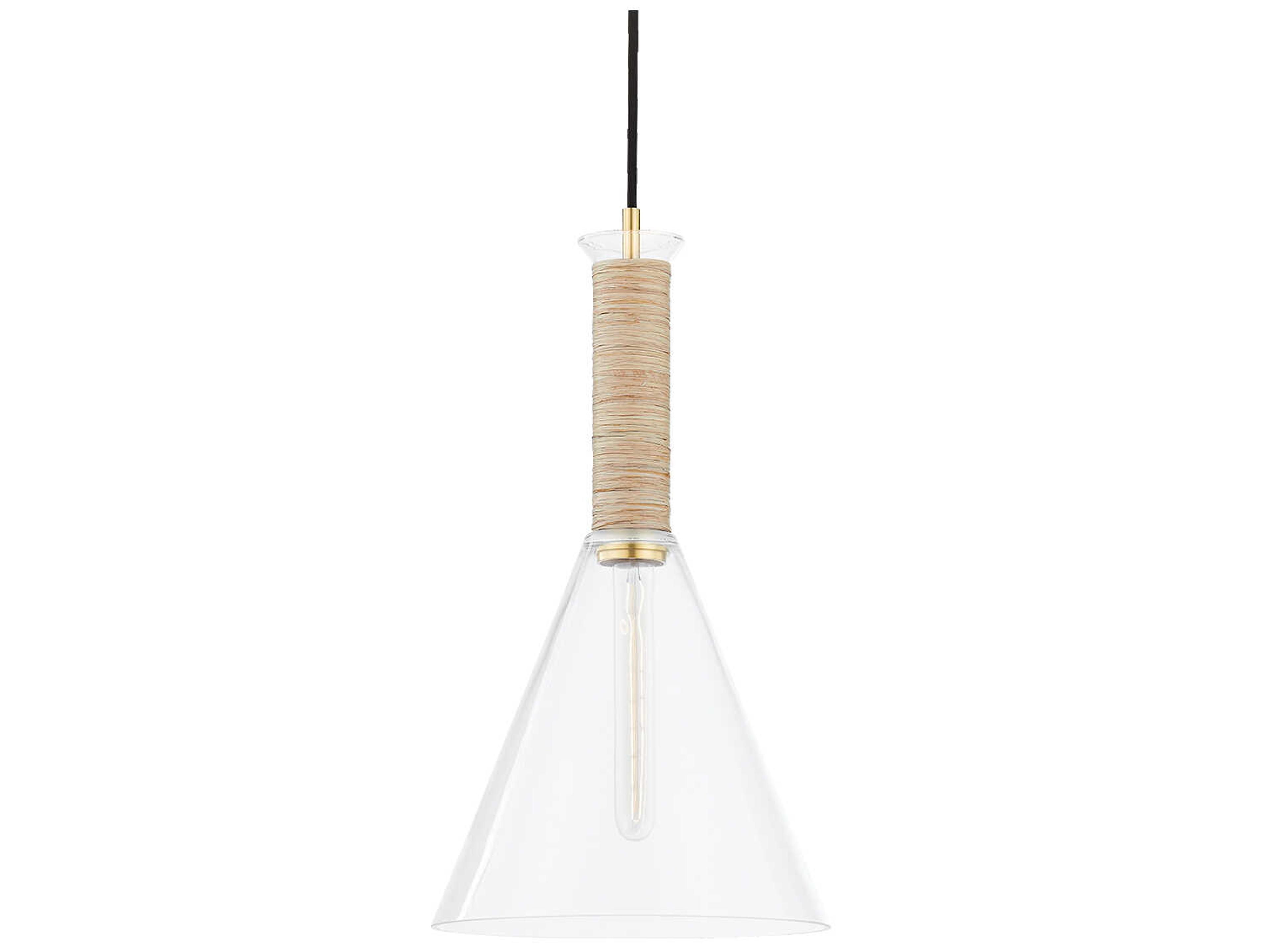 Besa Pendant Light in Aged Brass