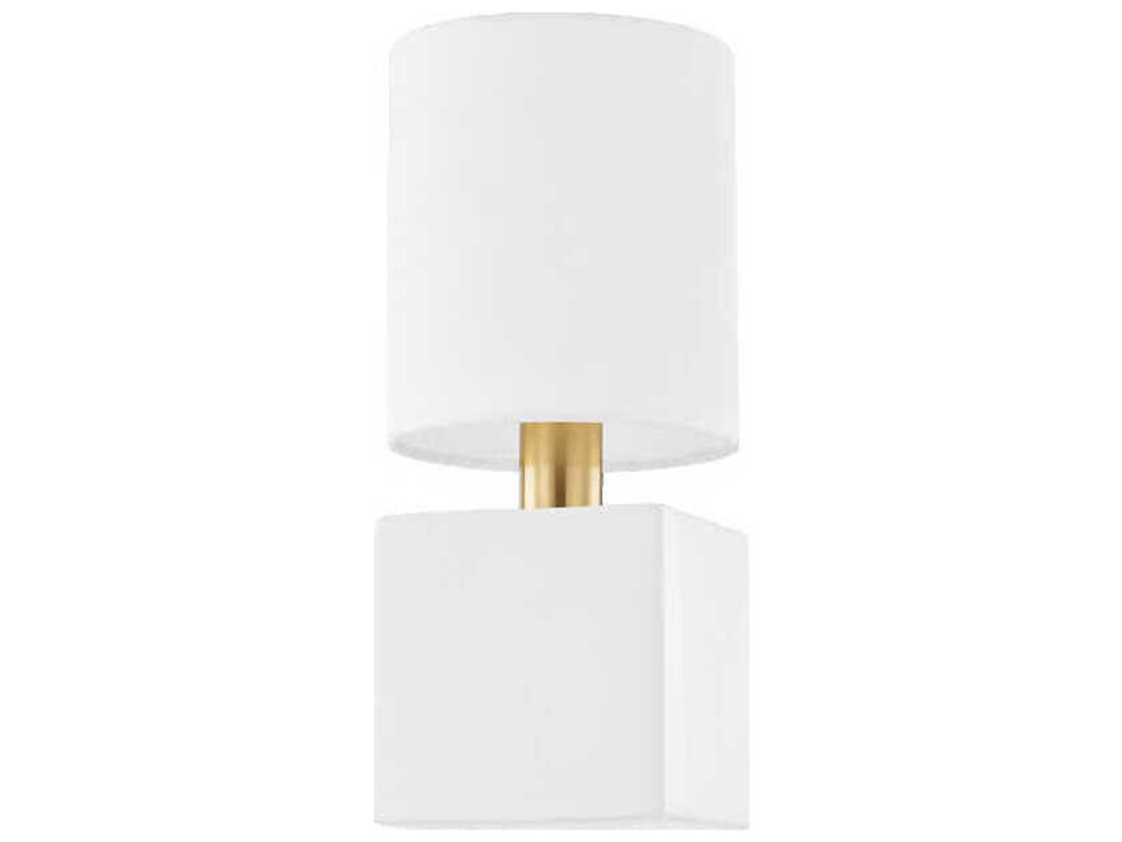 Joey 1-Light Aged Brass White Wall Sconce