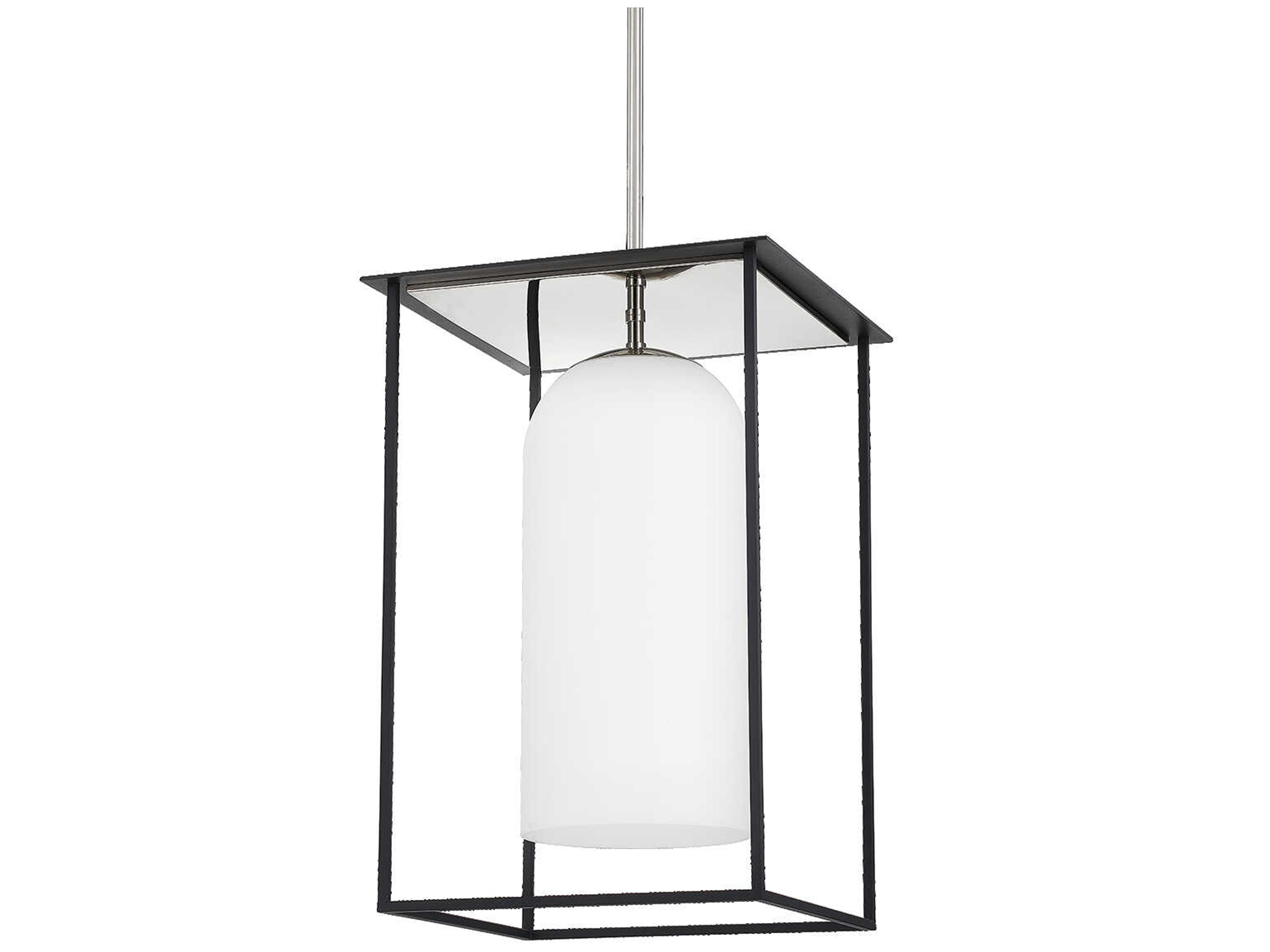 Teres 1-Light Polished Nickel Glass Cylinder Pendant