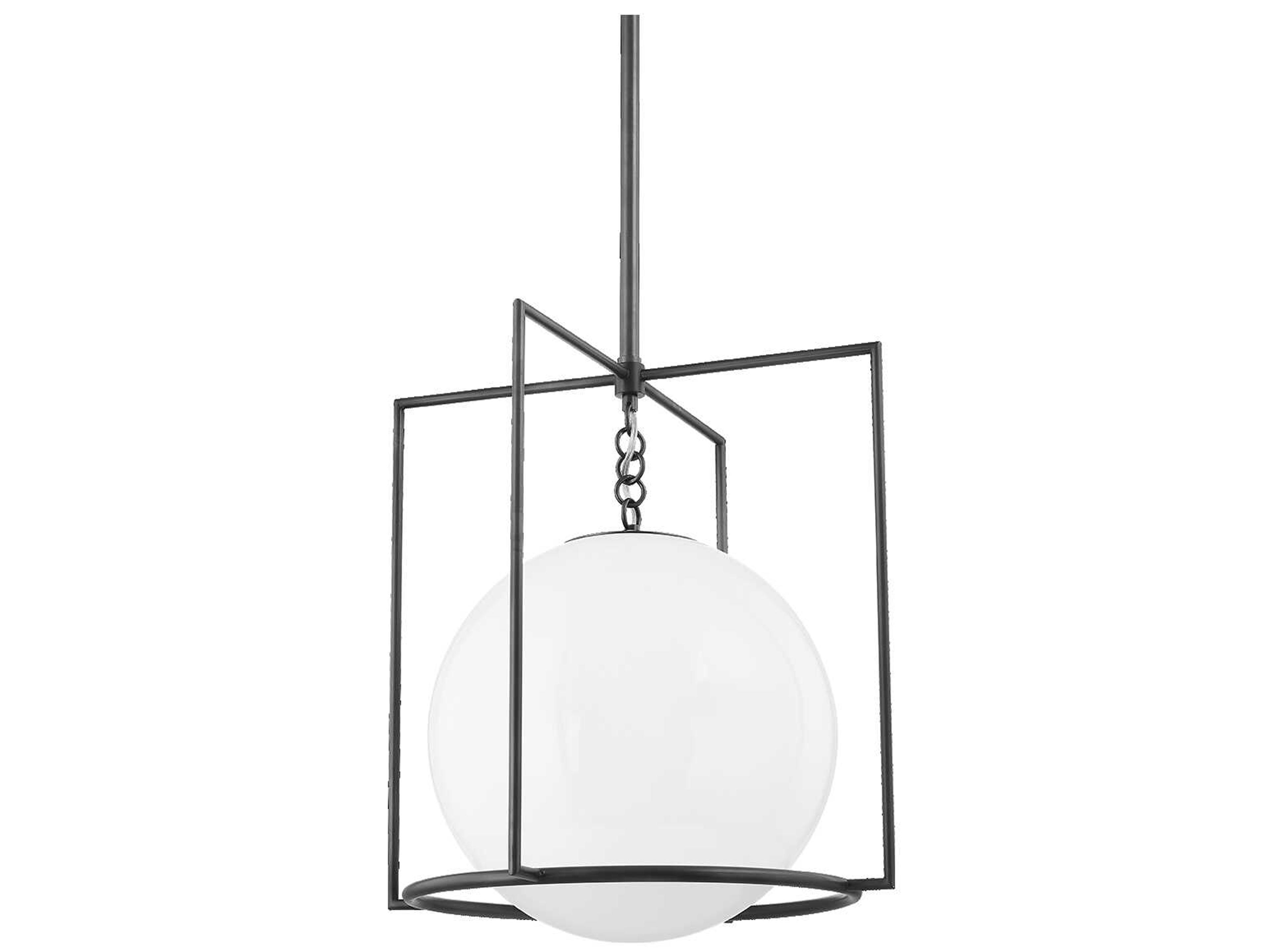 Frankie 1-Light Old Bronze Glass Globe Geometric Pendant