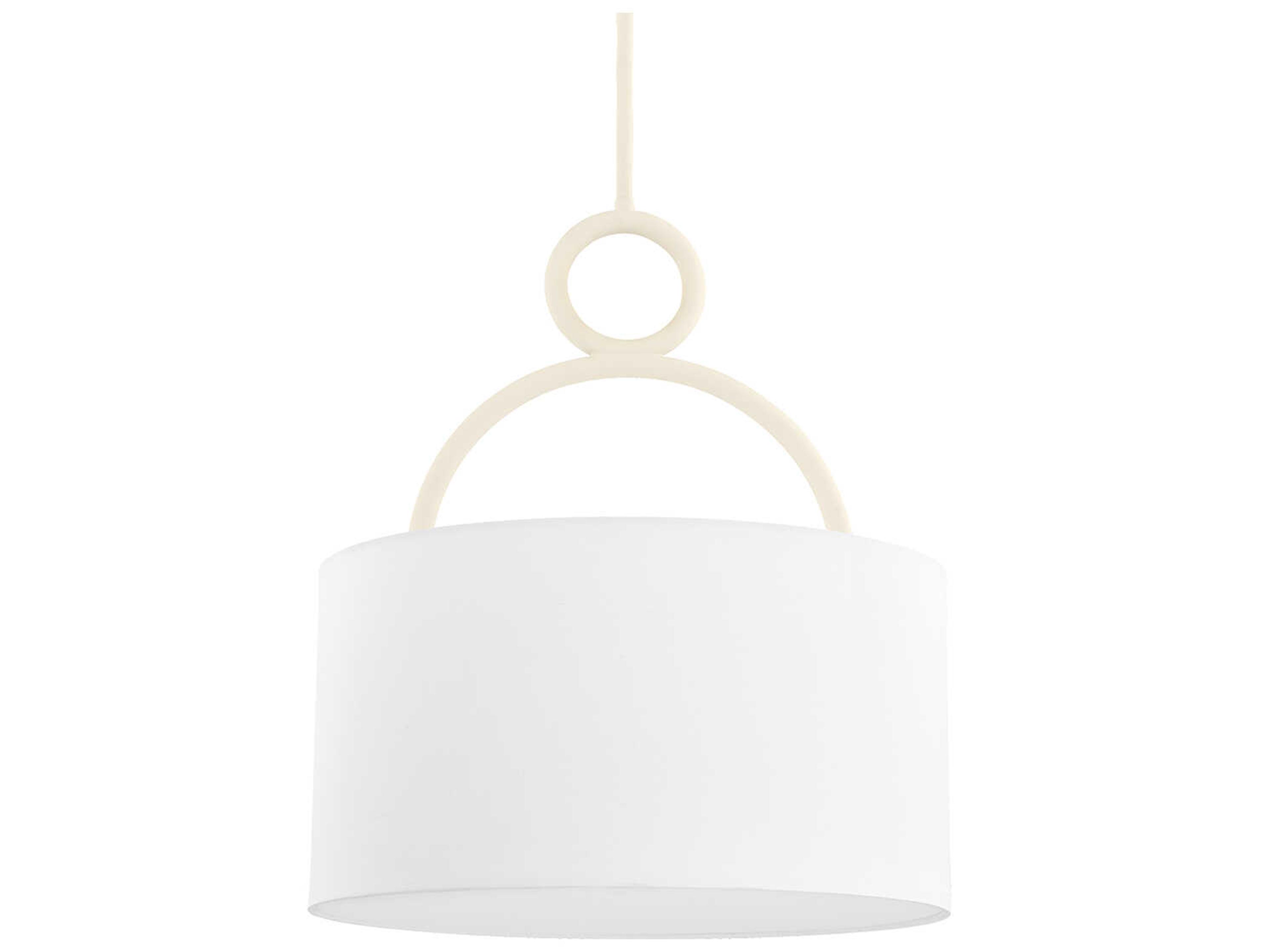 Wynter 3-Light Textured Cream Off White Drum Pendant