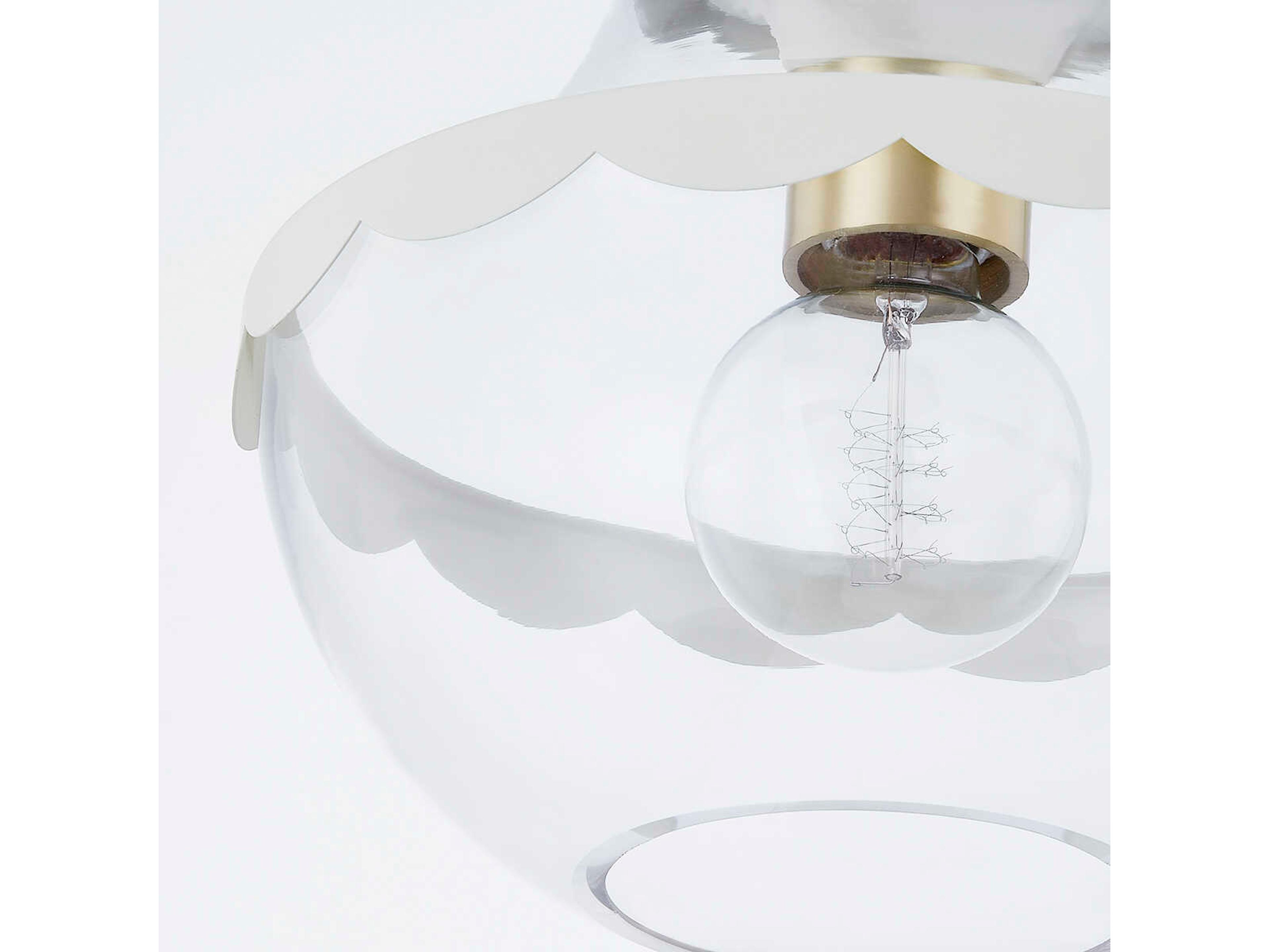 Mitzi Alaina 1-Light Aged Brass Glass Flush Mount
