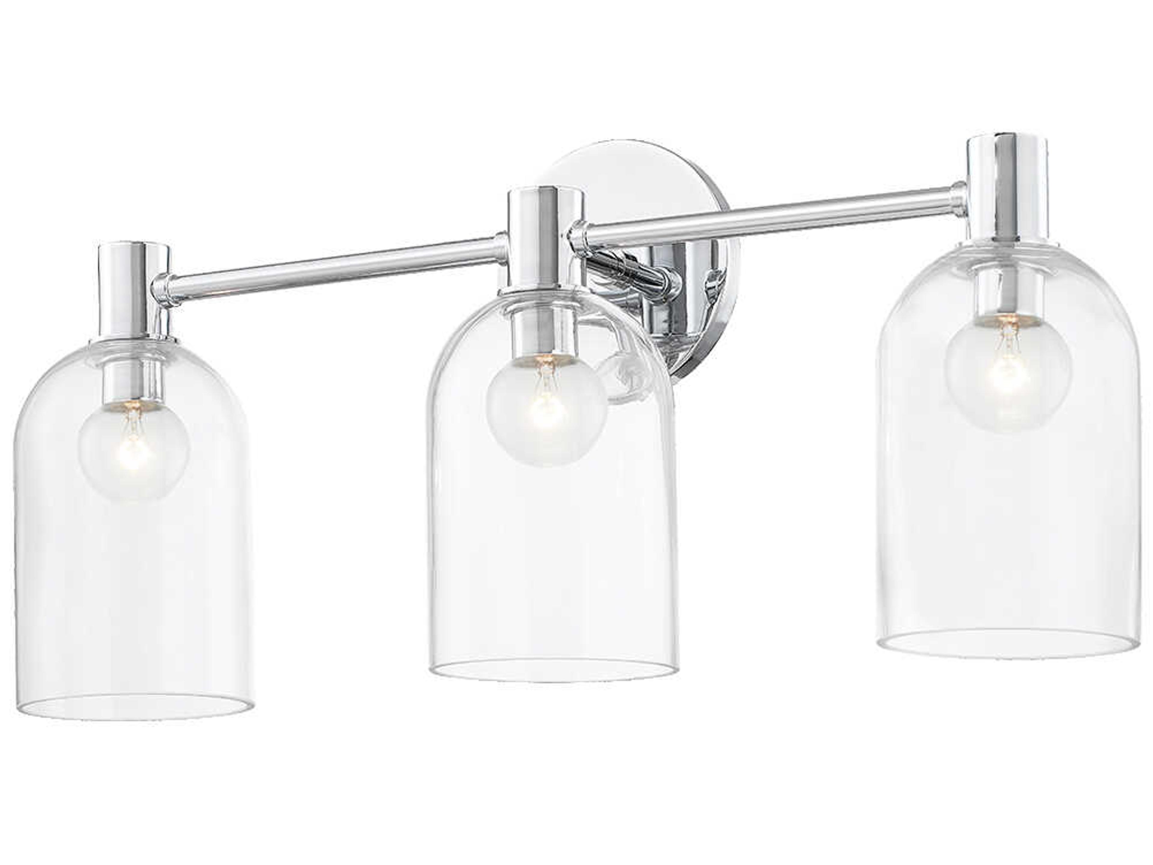 Paisley 3-Light Polished Chrome Glass Vanity Light