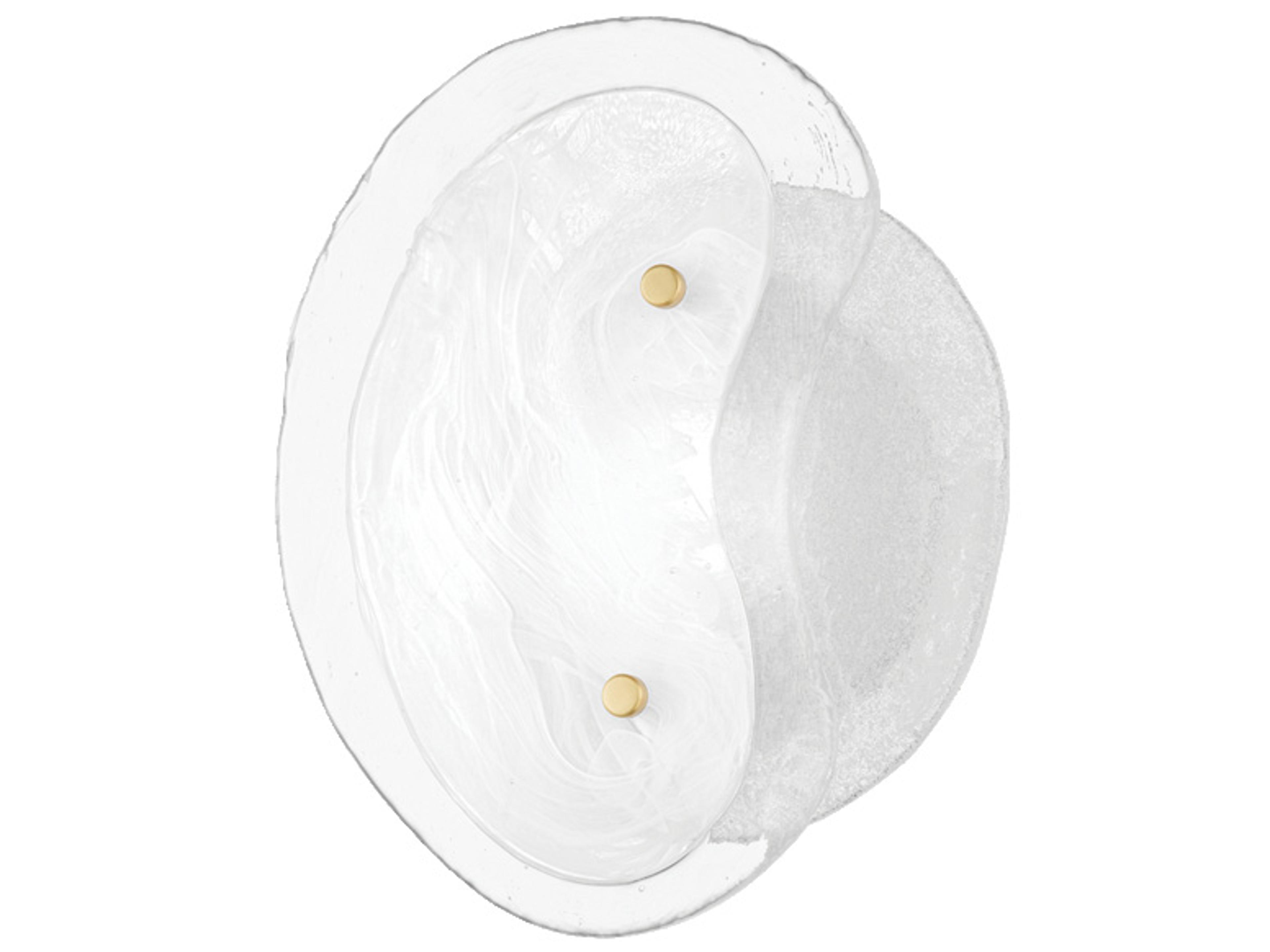 Celia 1-Light Aged Brass White Glass LED Wall Sconce