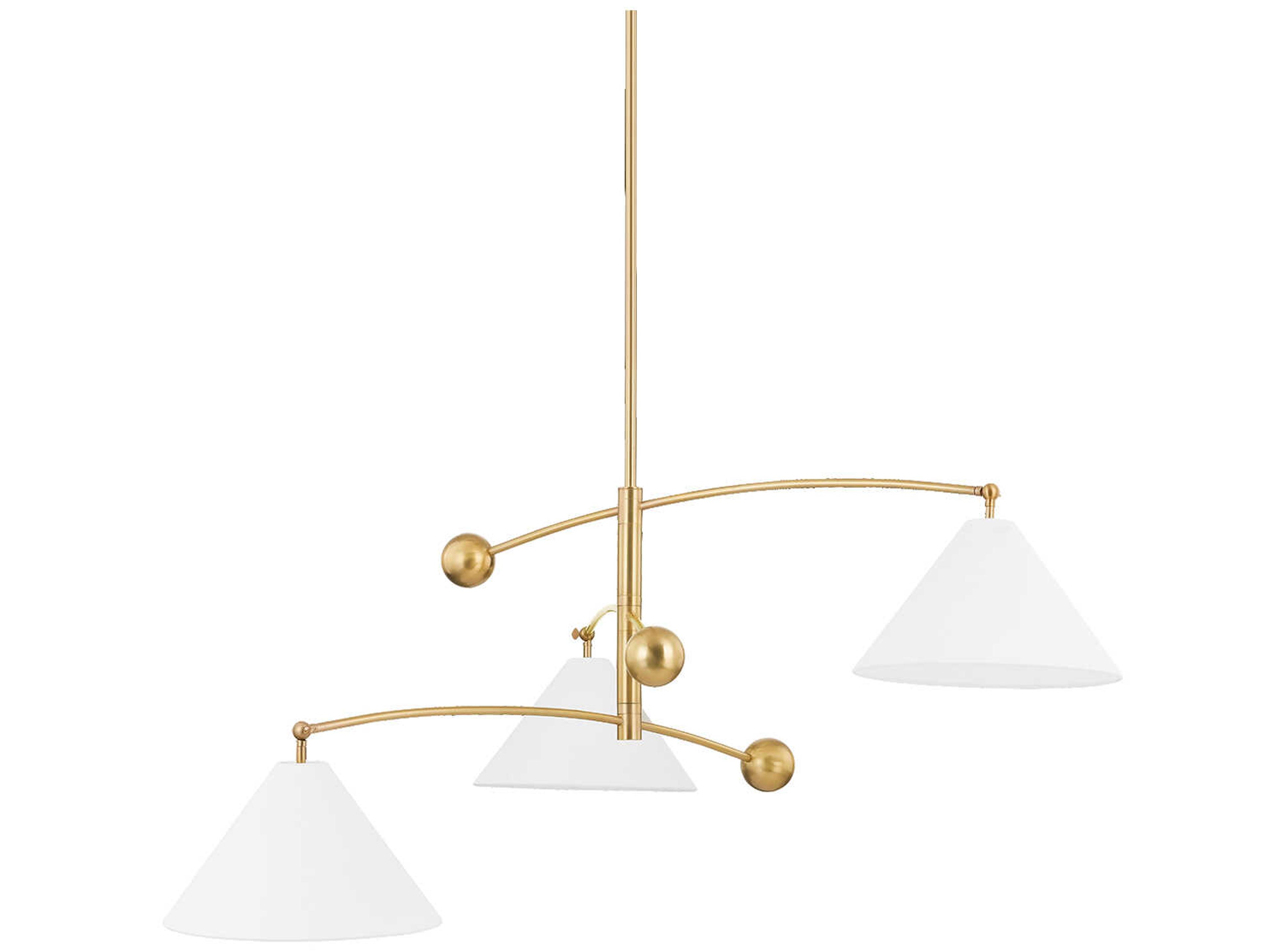 Birdie 3-Light Aged Brass Chandelier