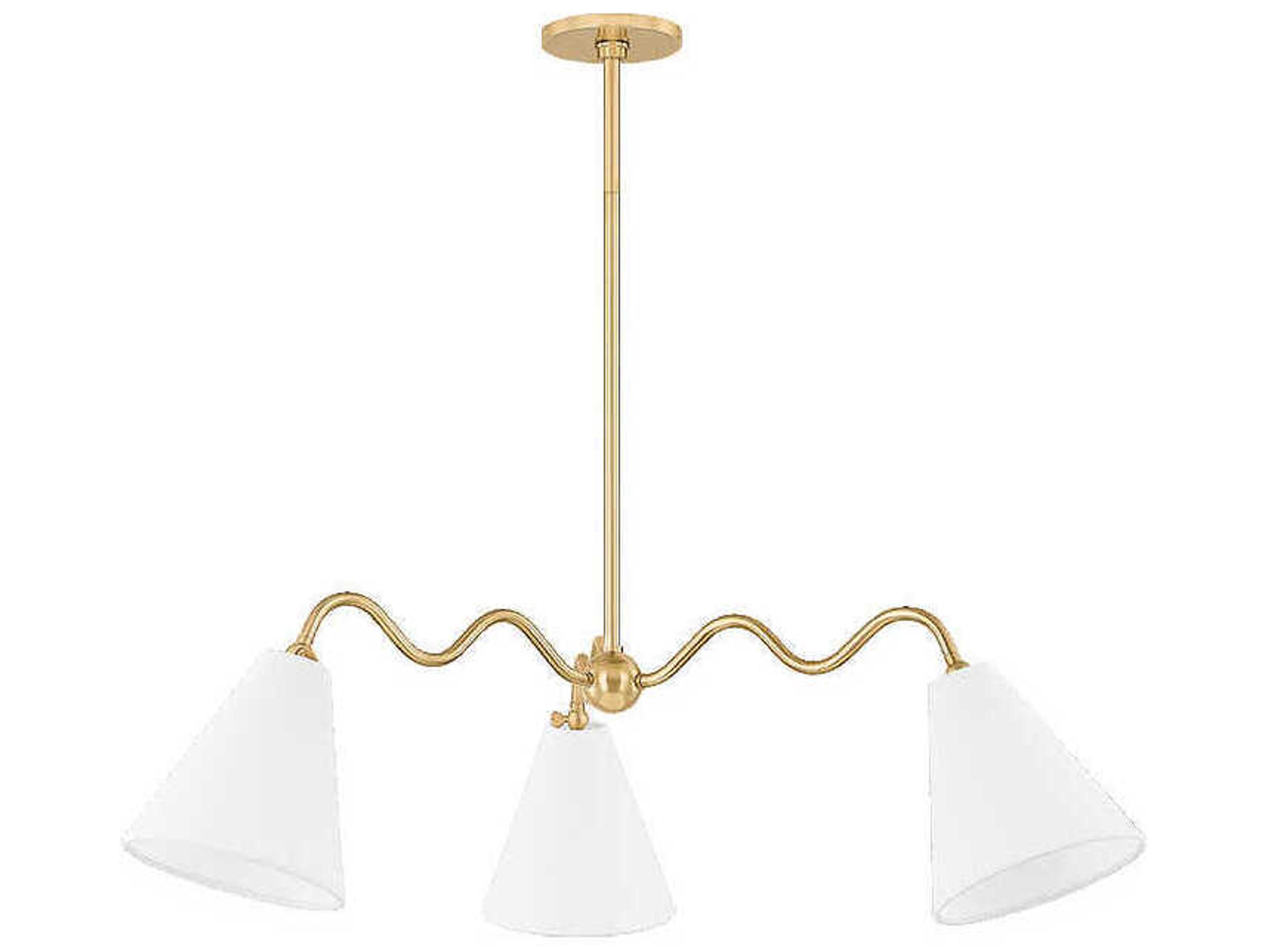 Onda 3-Light Aged Brass Chandelier