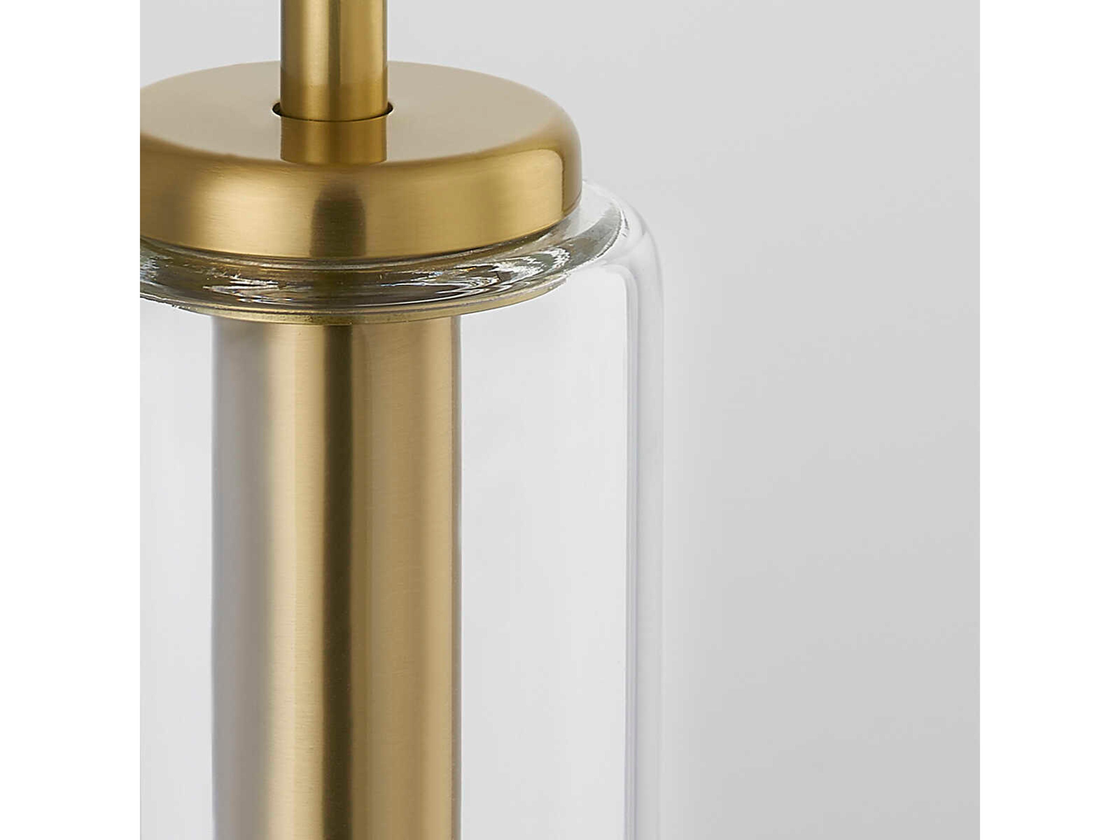 Mitzi Nyah 1-Light Aged Brass Glass Cylinder Mini Pendant