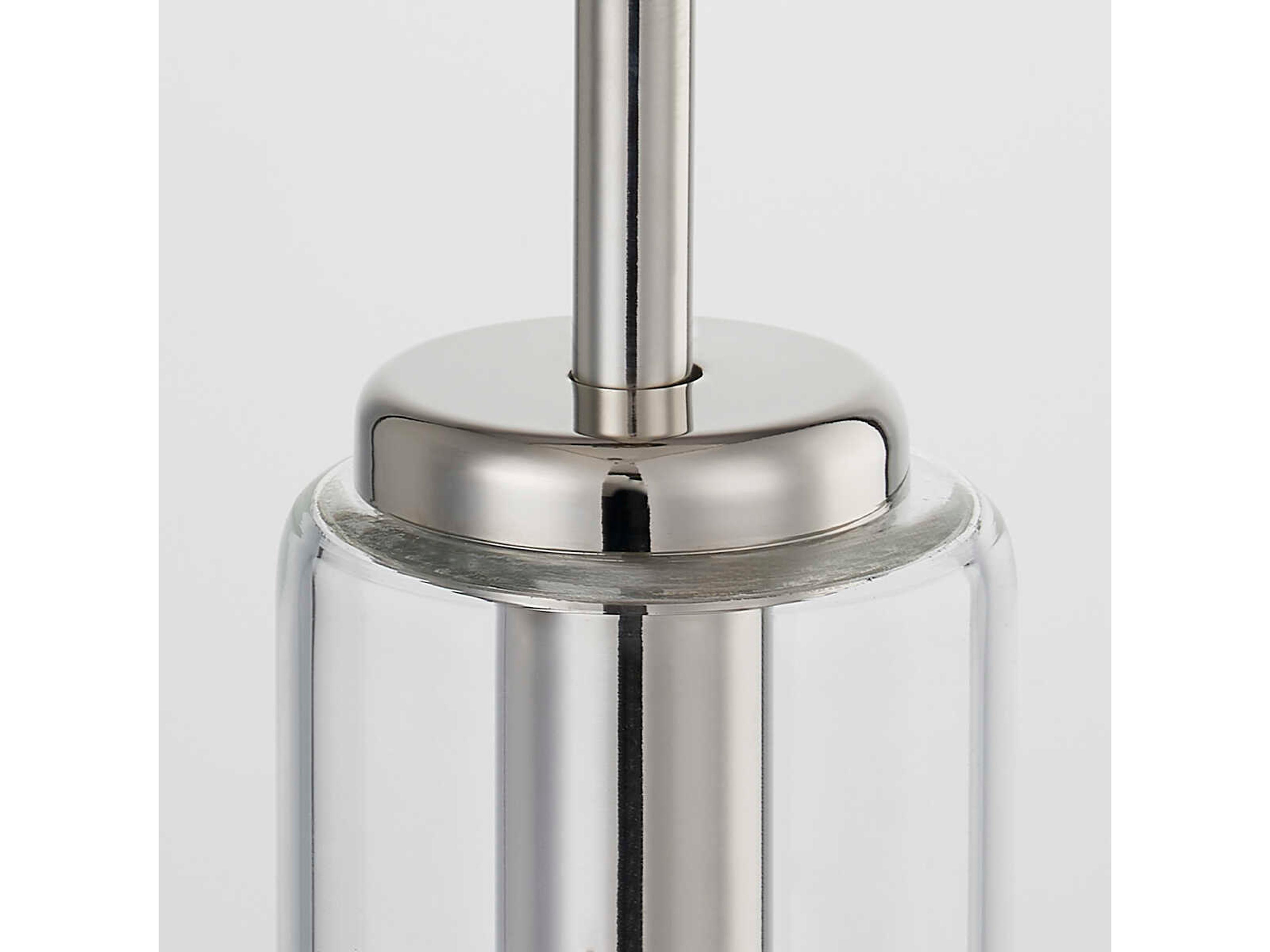 Mitzi Nyah 1-Light Polished Nickel Glass Cylinder Mini Pendant