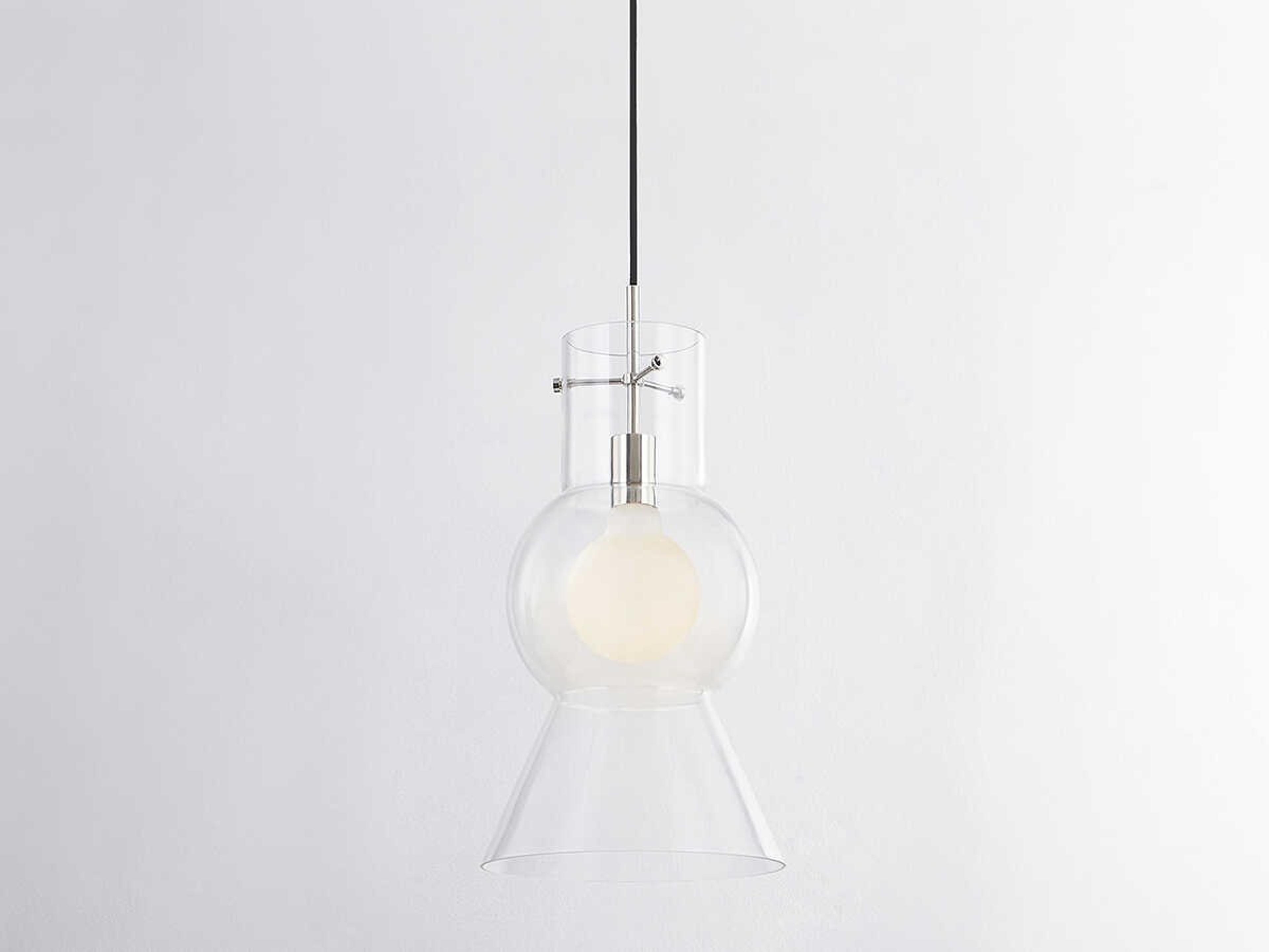 Mitzi Mirabel 1-Light Polished Nickel Glass Mini Pendant