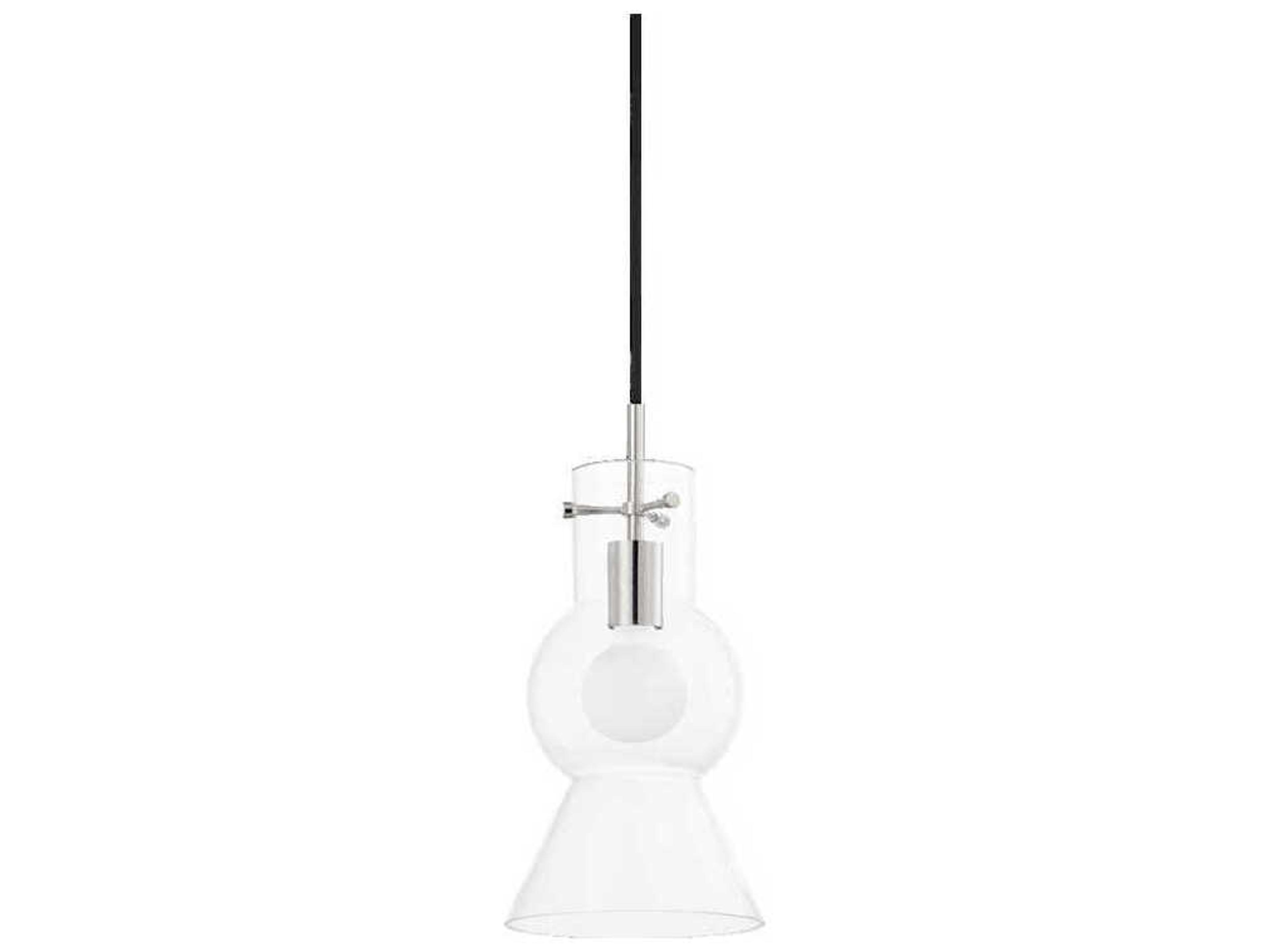 Mirabel 1-Light Polished Nickel Glass Mini Pendant