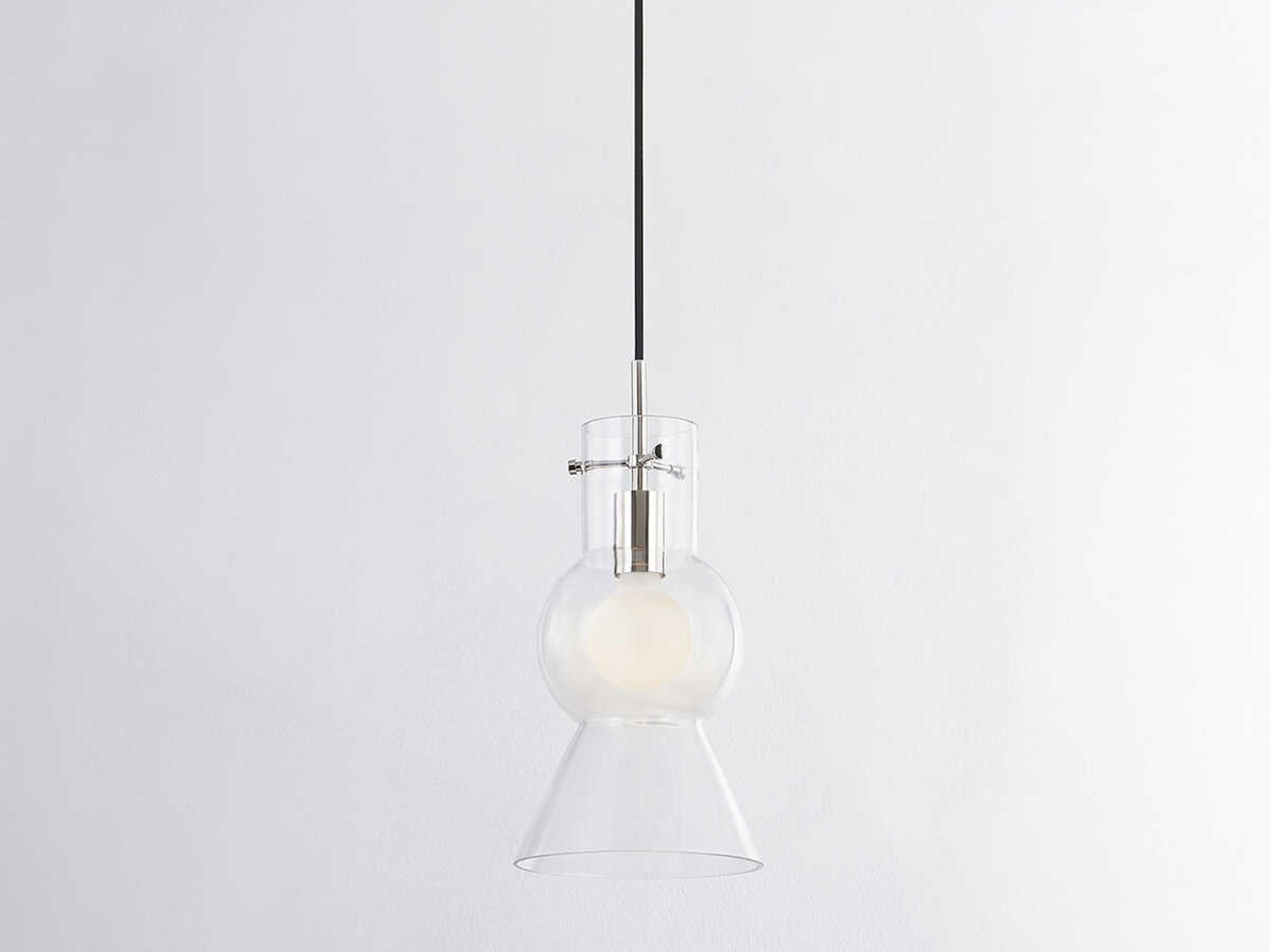 Mitzi Mirabel 1-Light Polished Nickel Glass Mini Pendant