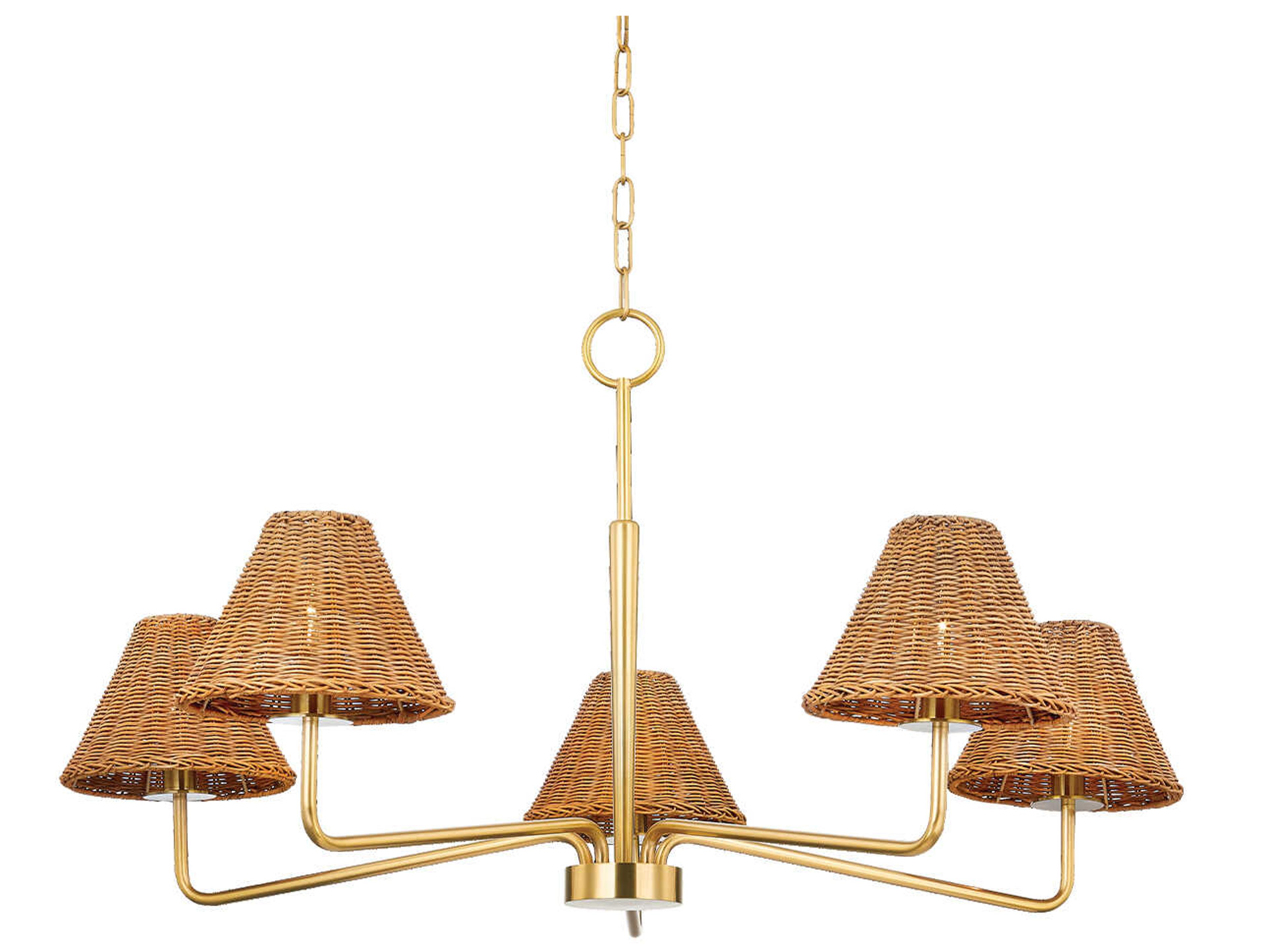 Issa 5-Light Aged Brass Empire Chandelier