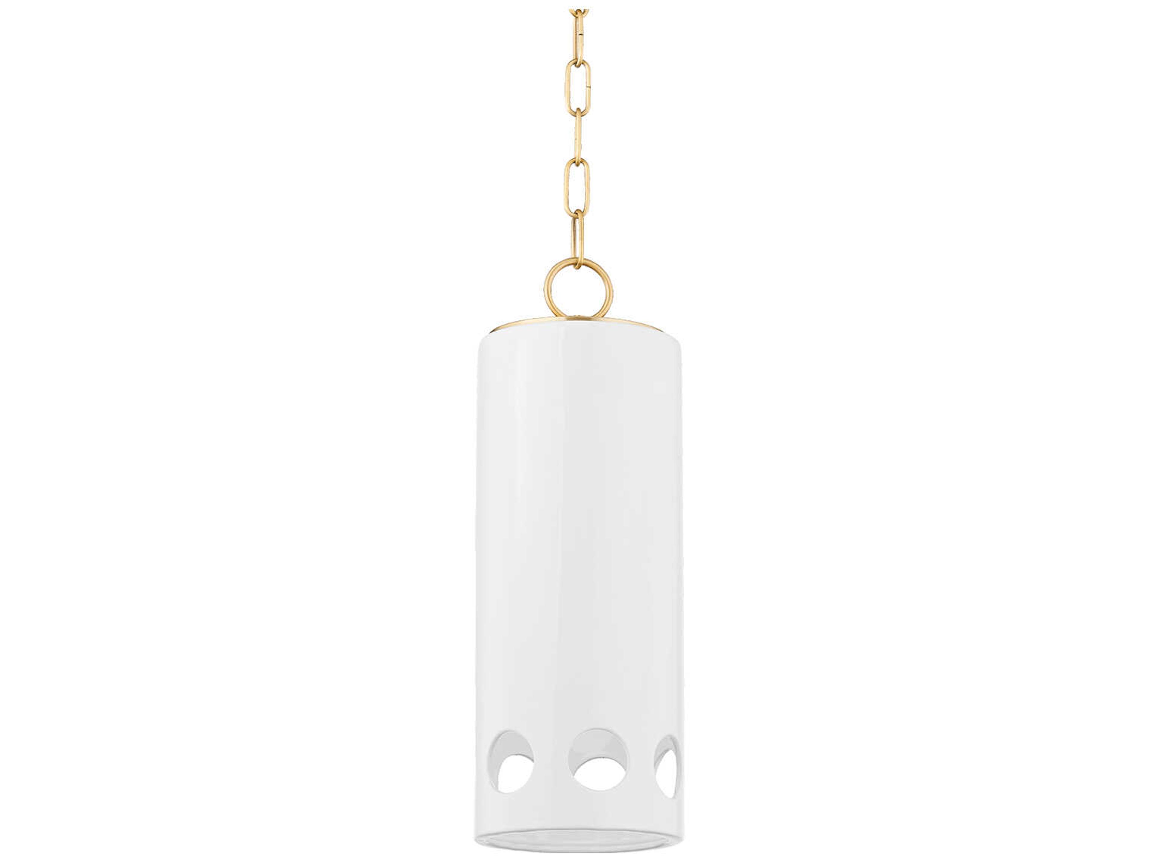 Jean 1-Light Aged Brass Cylinder Mini Pendant