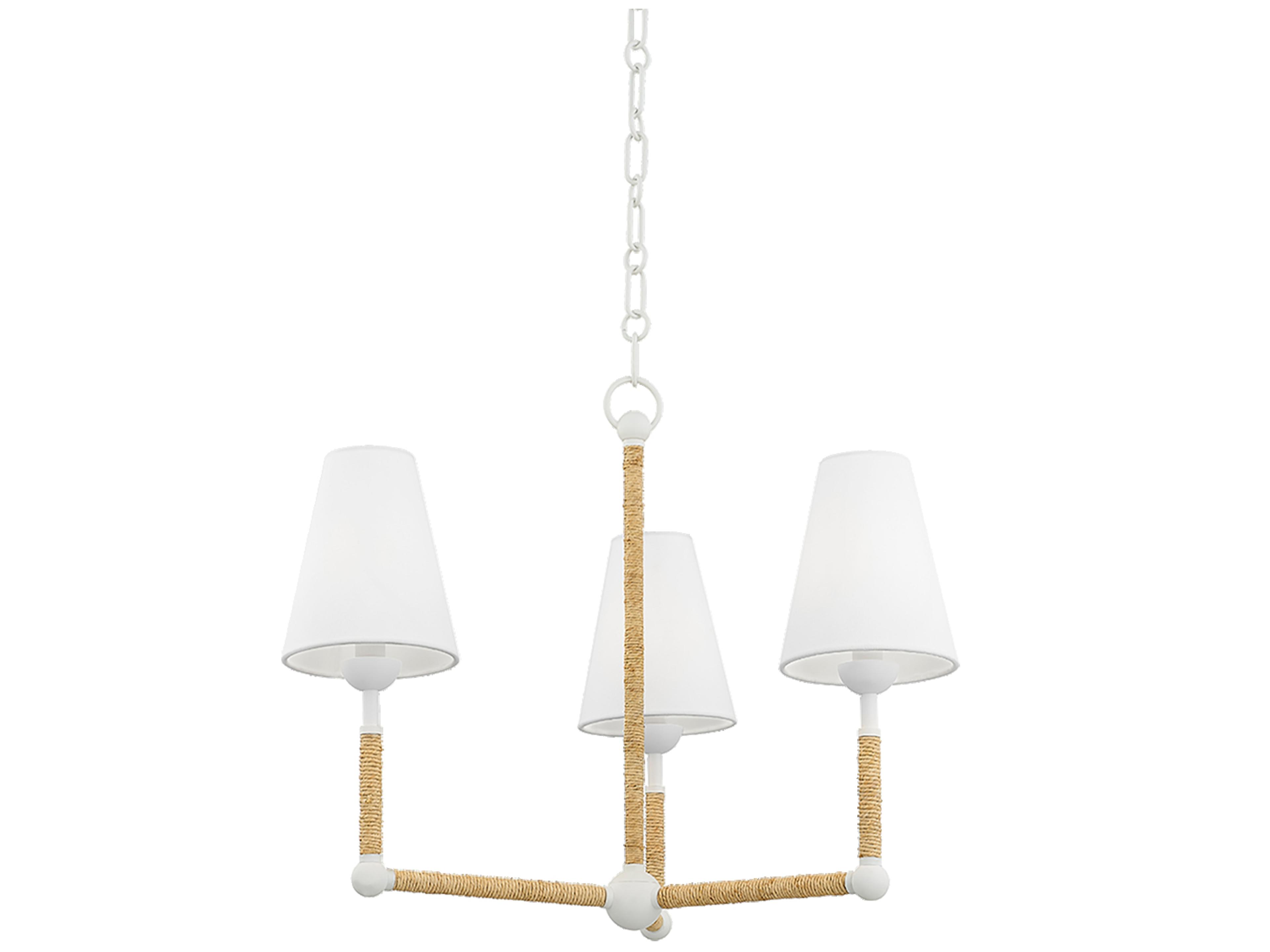 Mariana 3-Light Textured White Candelabra Chandelier