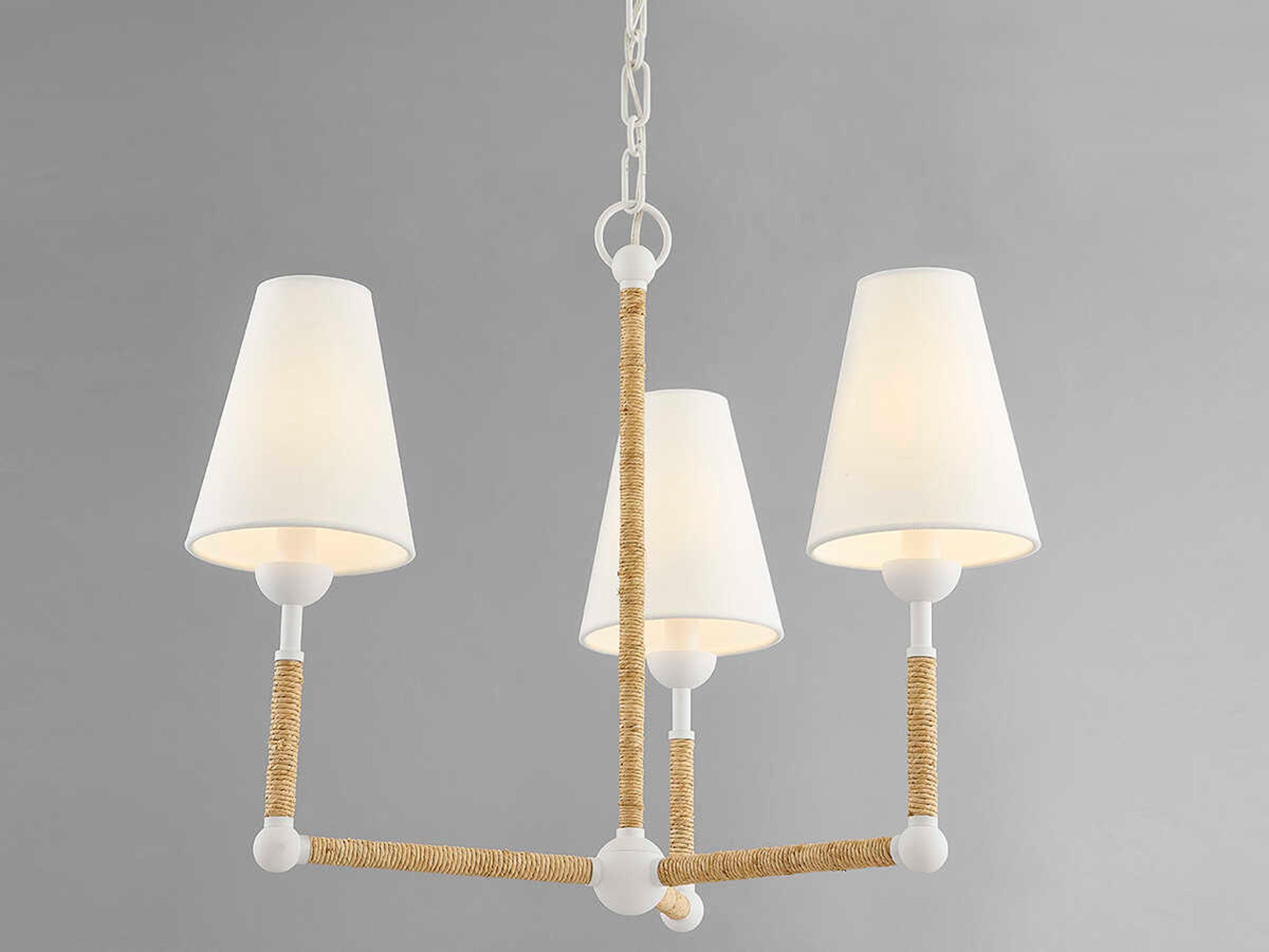 Mitzi Mariana 3-Light Textured White Candelabra Chandelier