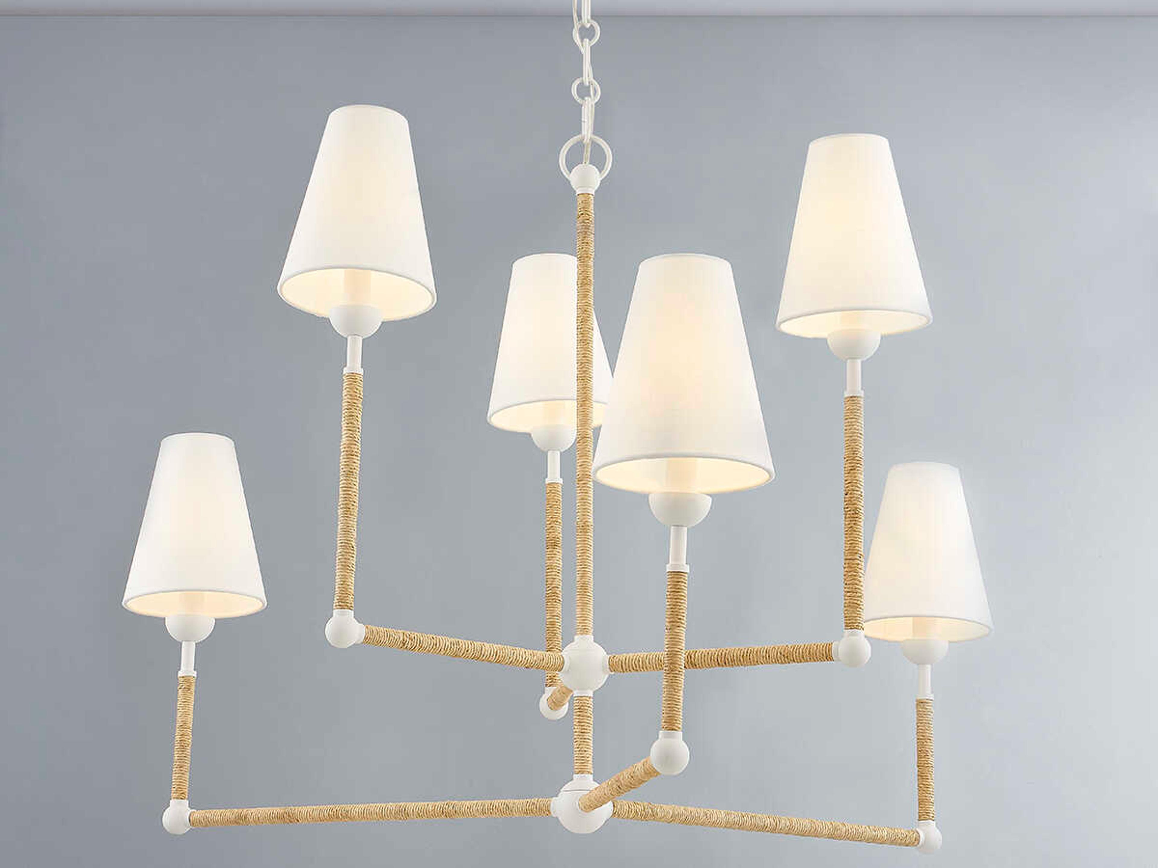 Mitzi Mariana 6-Light Textured White Candelabra Chandelier