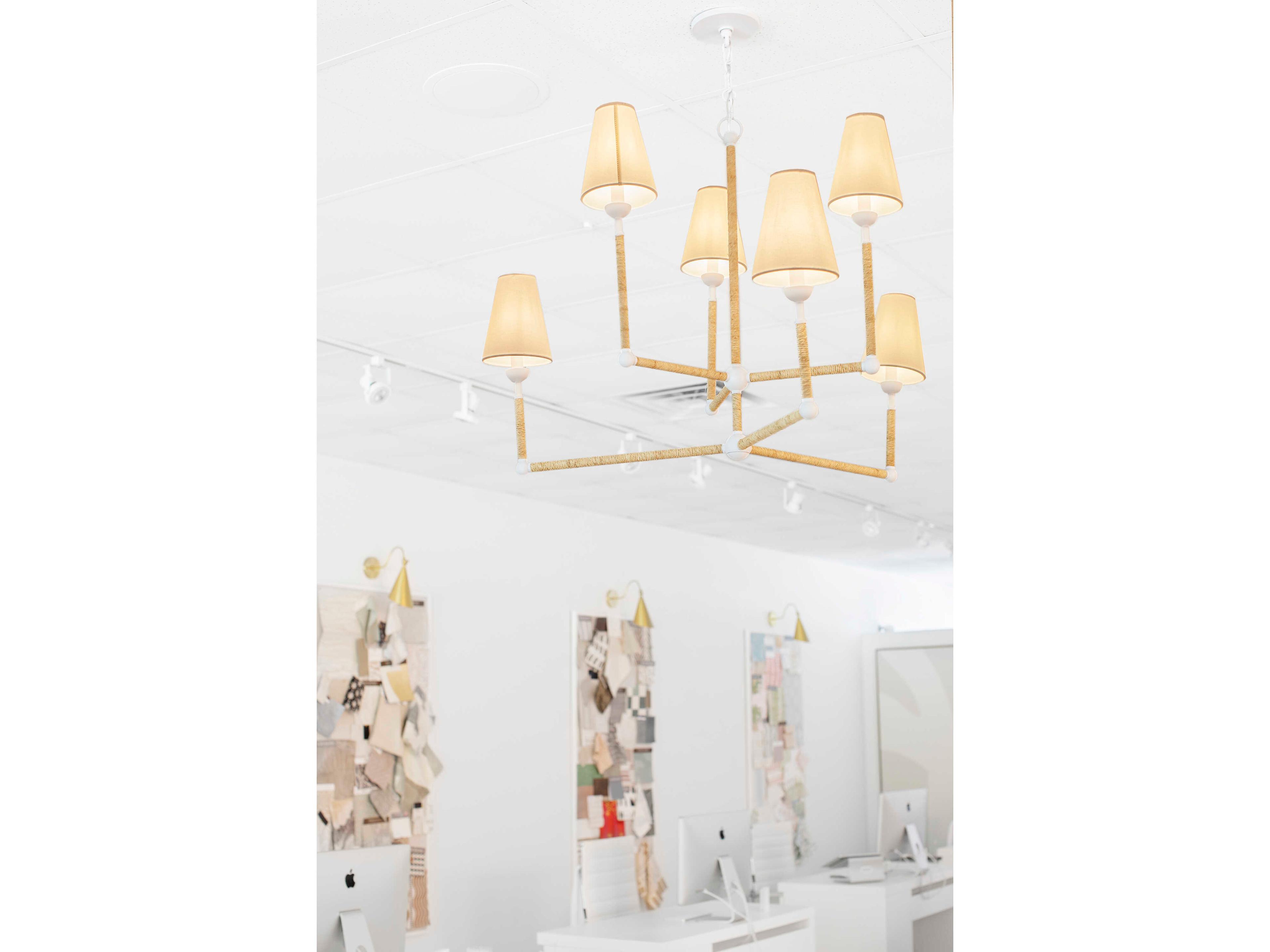 Mitzi Mariana 6-Light Textured White Candelabra Chandelier