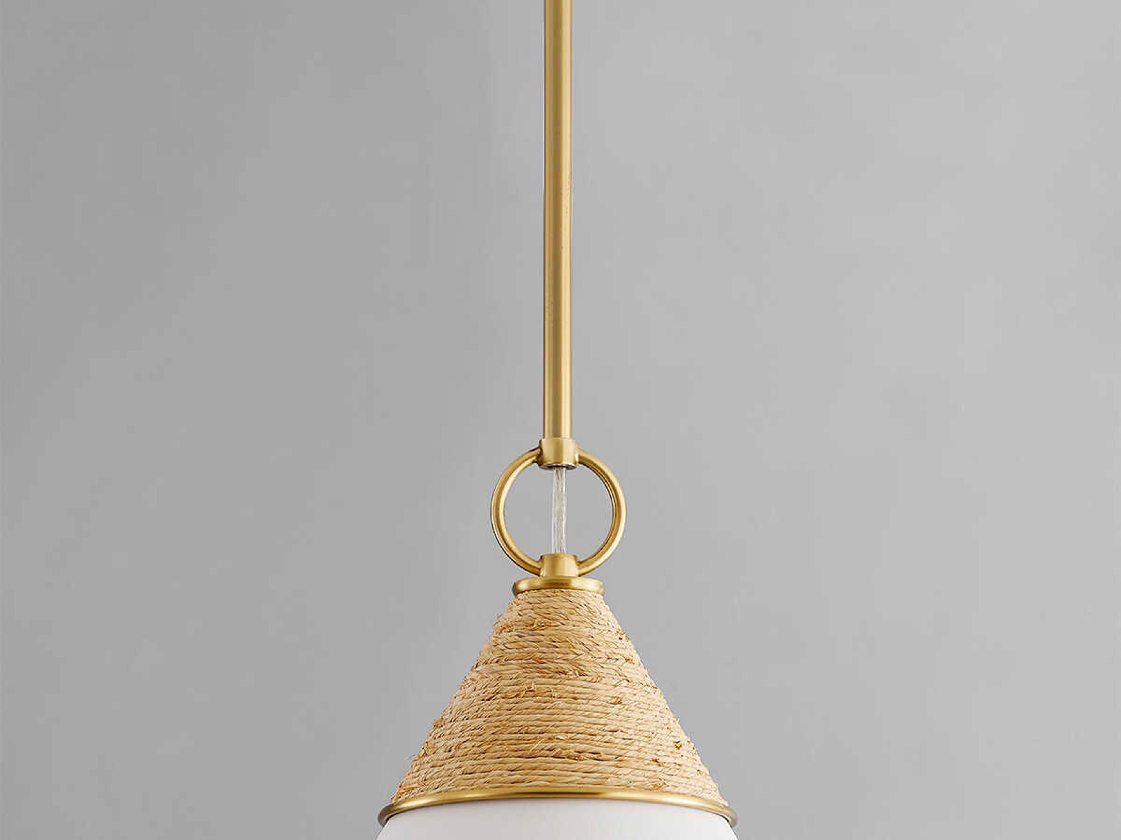 Mitzi Mica 1-Light Aged Brass Pendant
