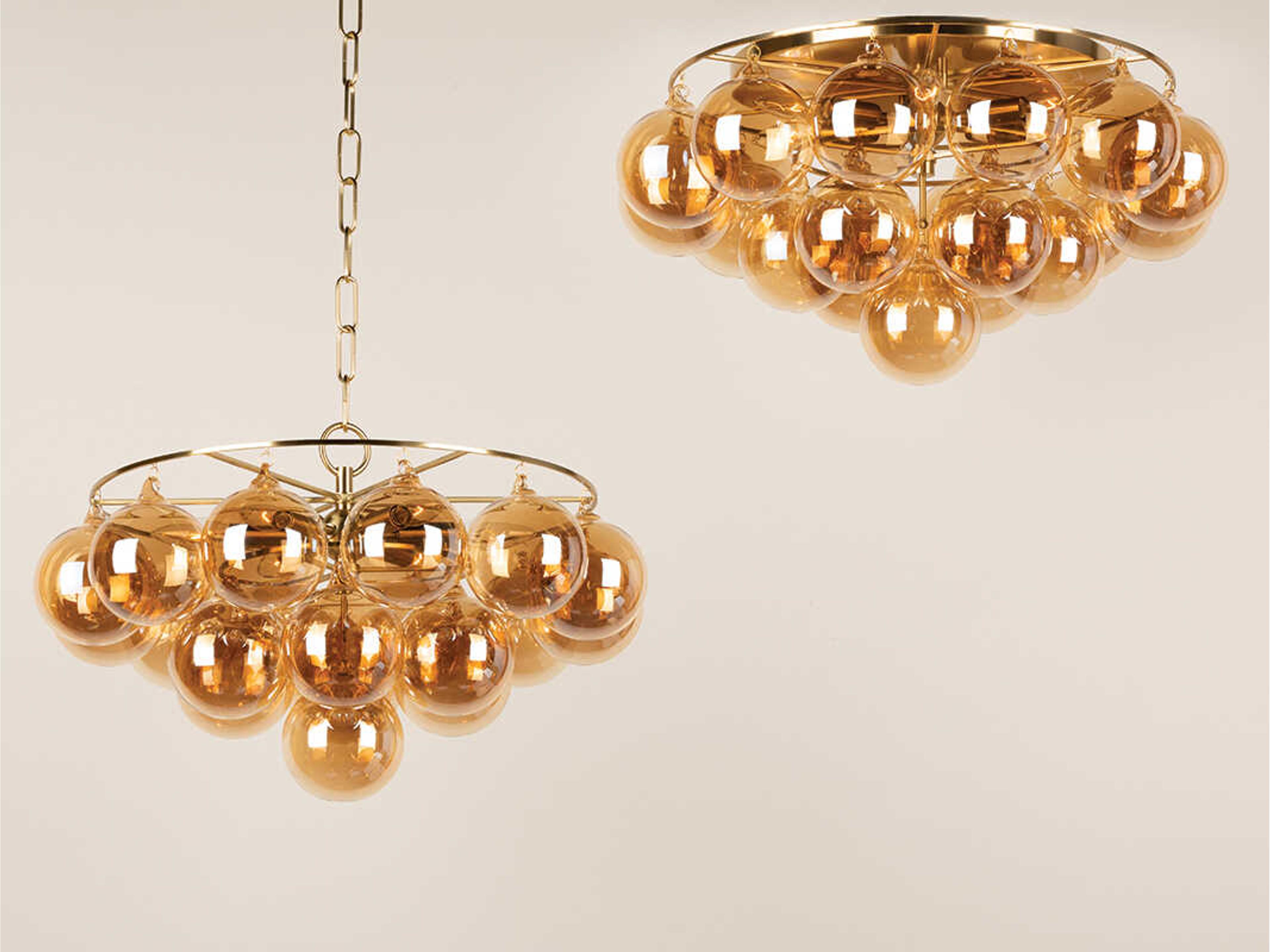 Mitzi Mimi 6-Light Aged Brass Glass Candelabra Globe Chandelier