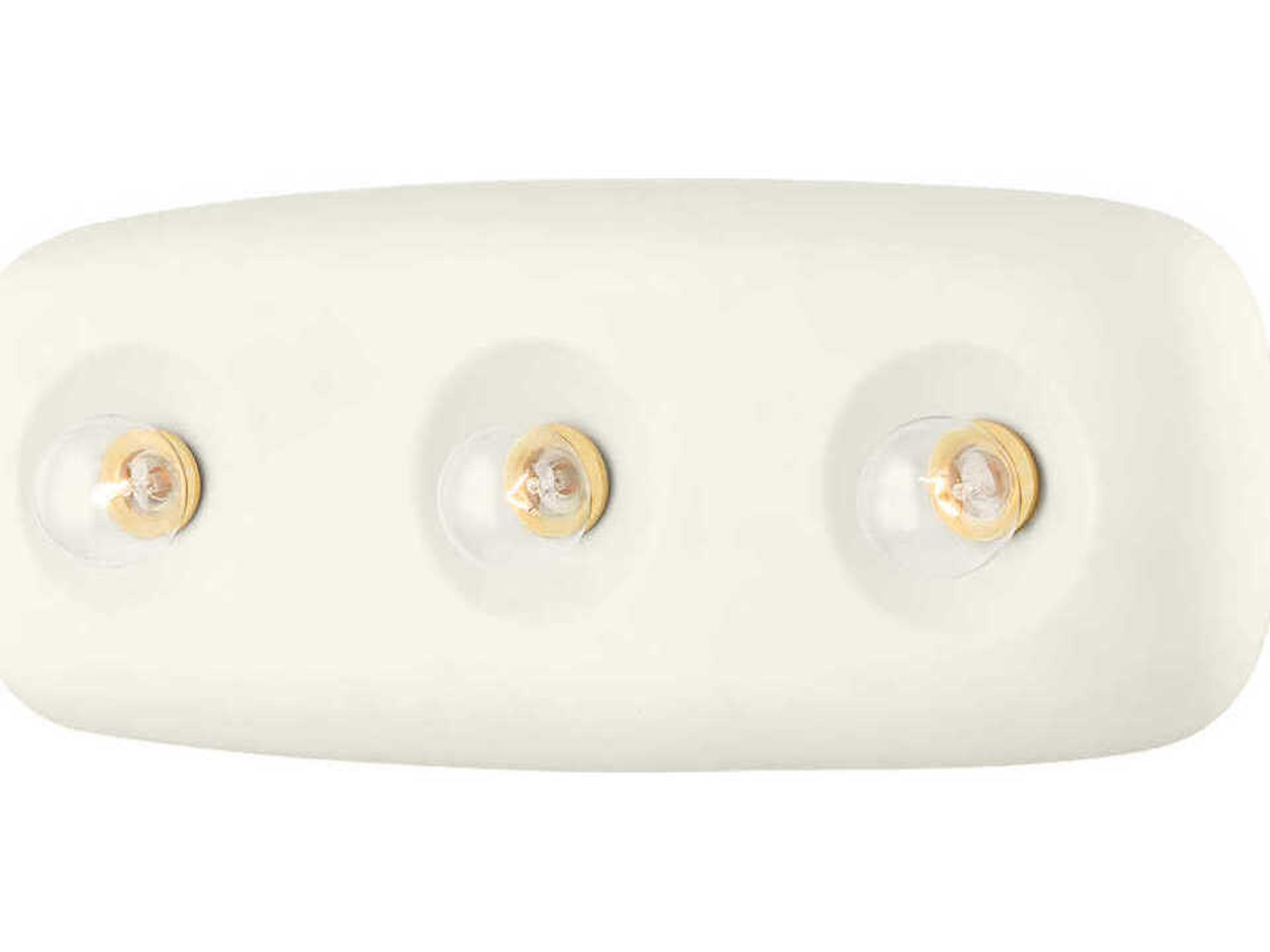 Colleen 3-Light Aged Brass Satin Ivory Vanity Light