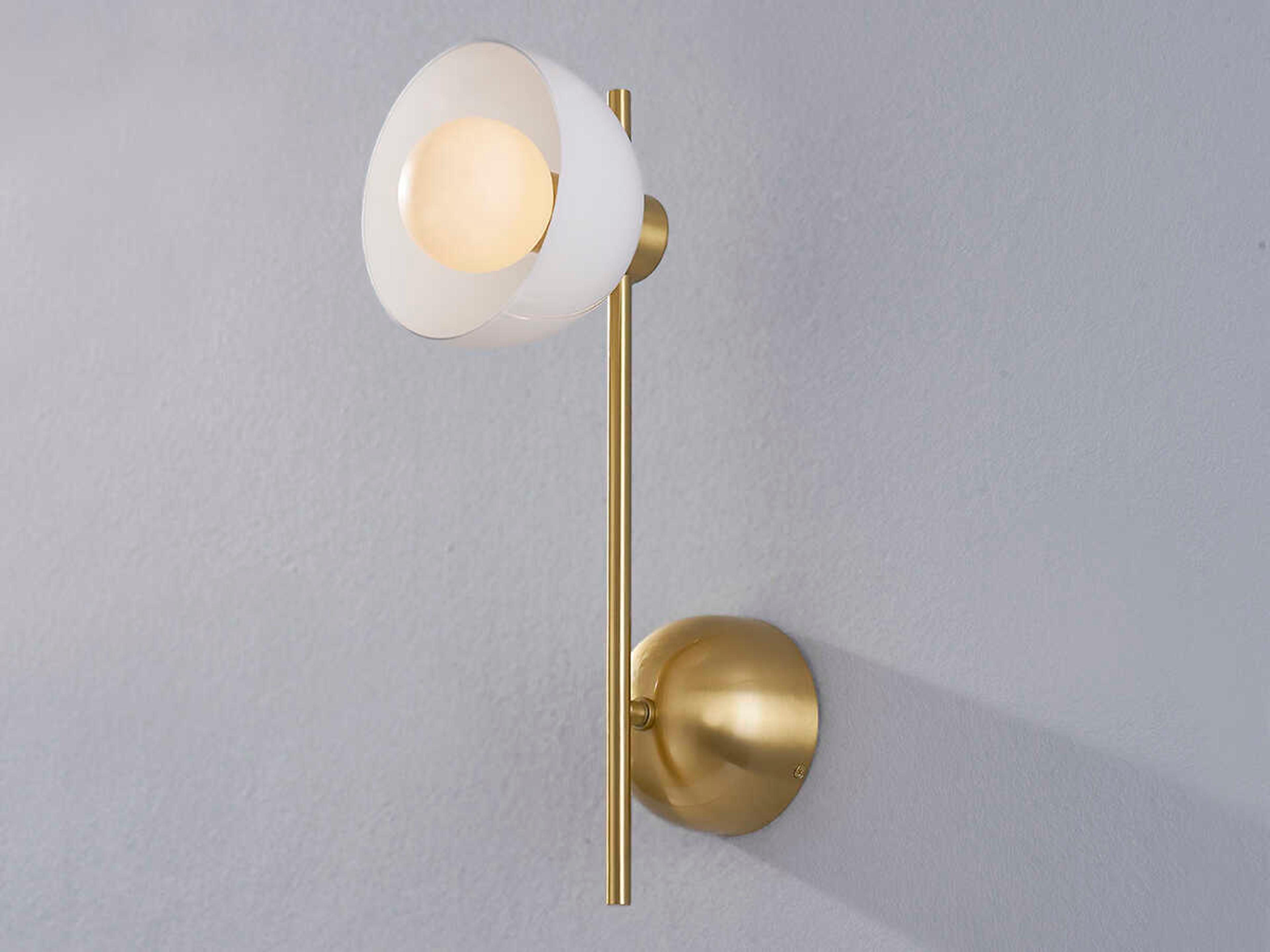 Mitzi Belle 1-Light Aged Brass Glass Wall Sconce