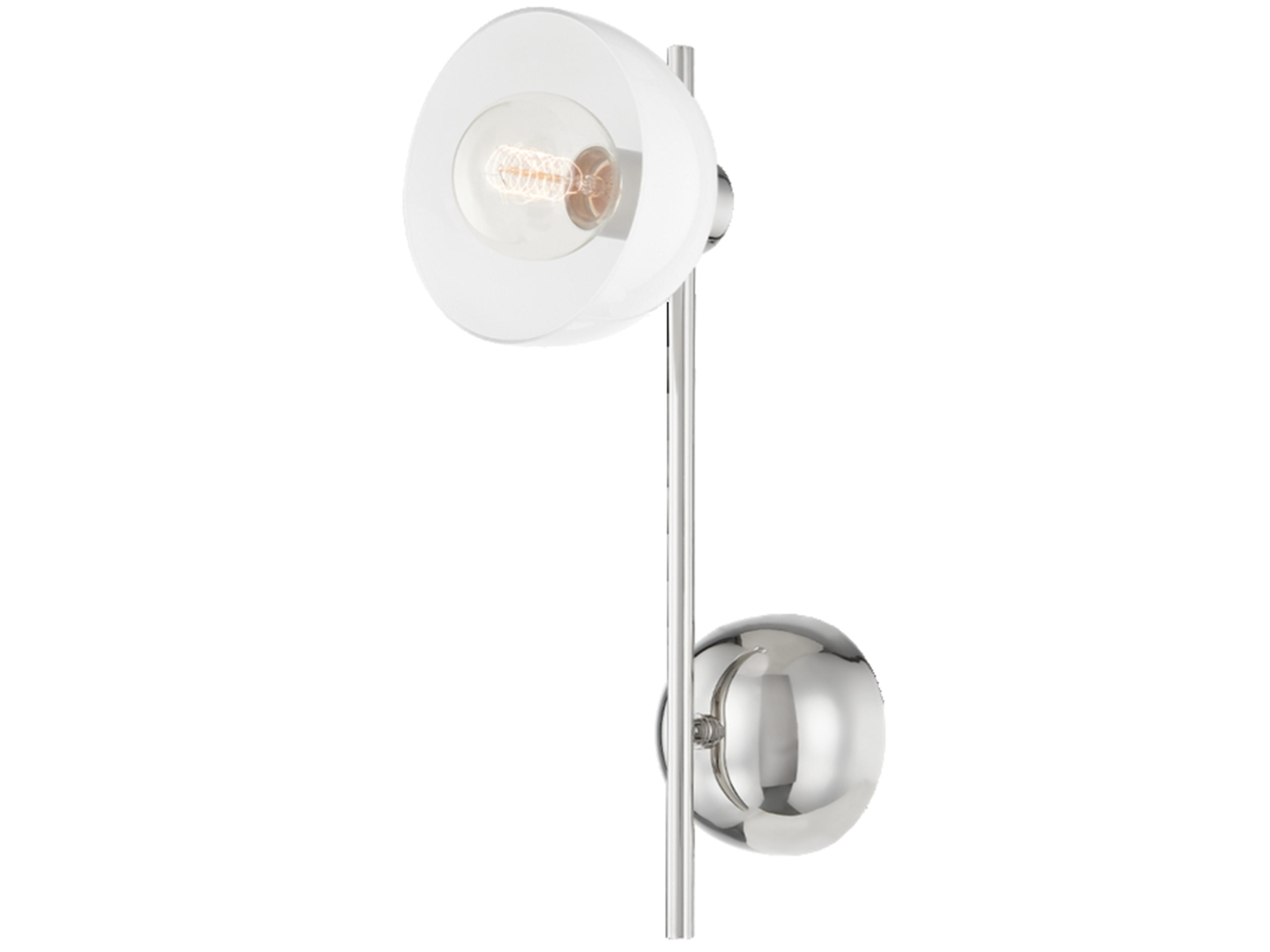 Mitzi Belle 1-Light Polished Nickel Glass Wall Sconce