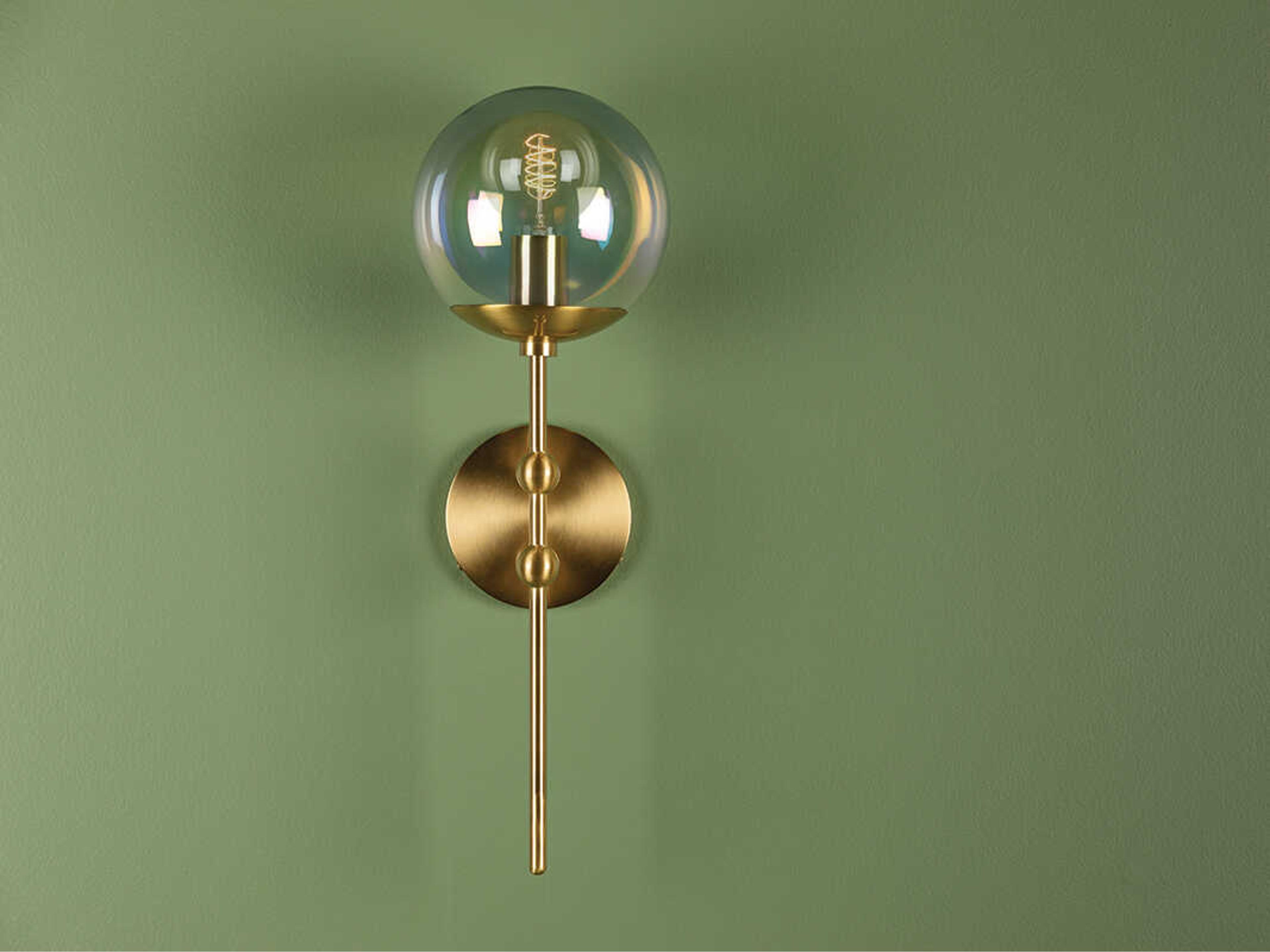 Mitzi Ophelia 1-Light Aged Brass Glass Wall Sconce