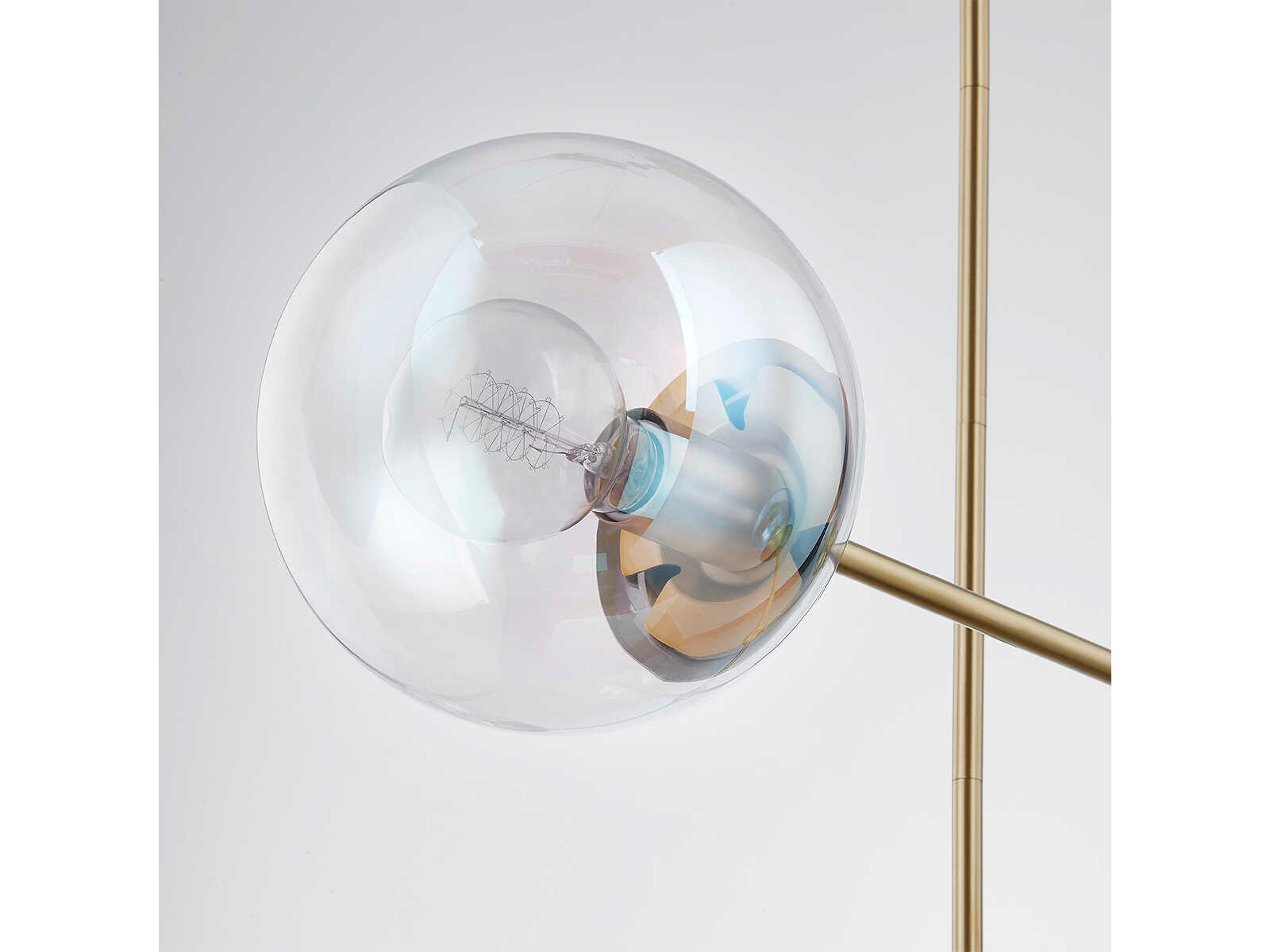 Mitzi Ophelia 5-Light Aged Brass Glass Globe Chandelier