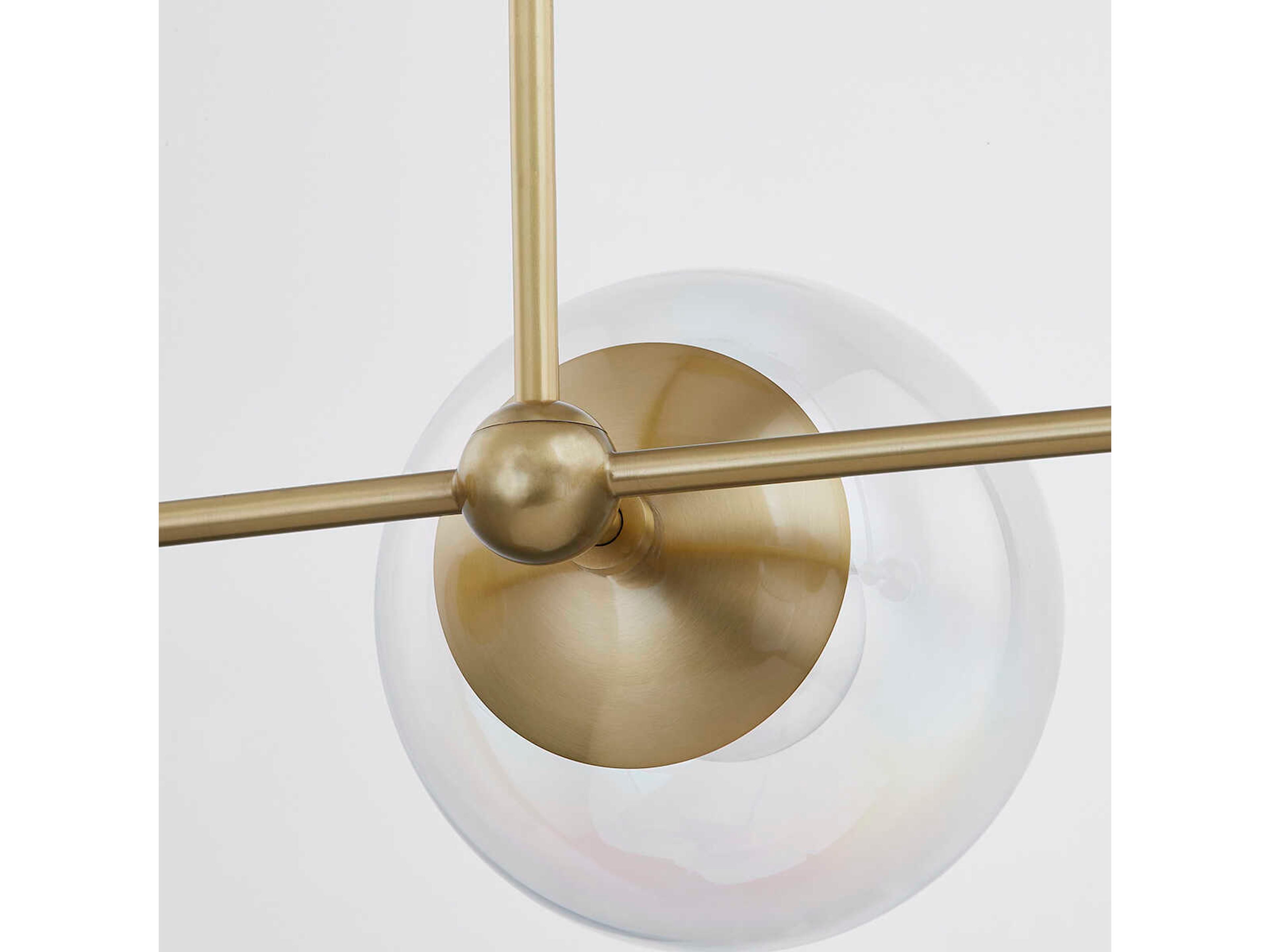 Mitzi Ophelia 4-Light Aged Brass Glass Globe Linear Island Pendant
