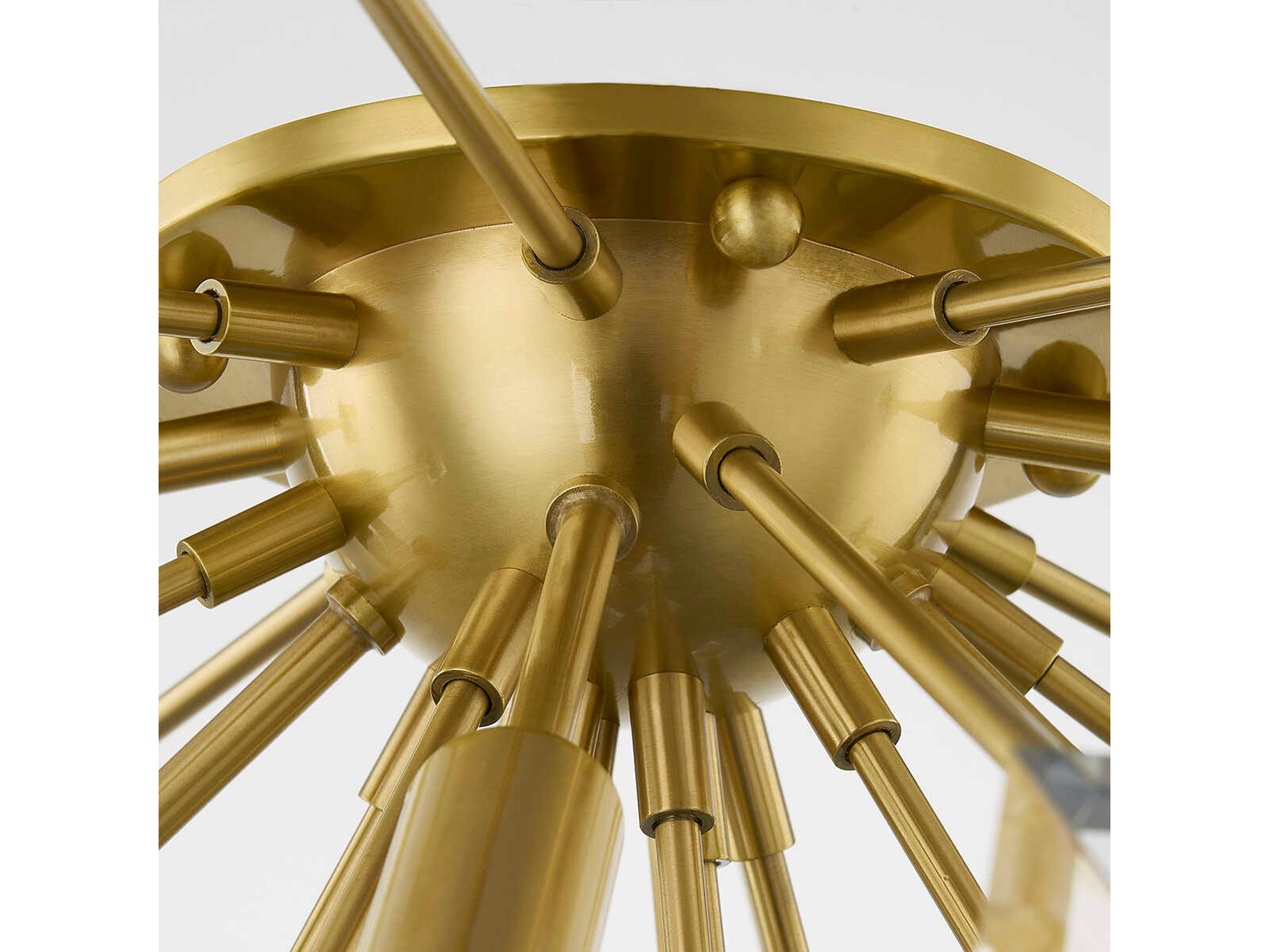 Mitzi Genesis 4-Light Aged Brass Crystal Sputnik Flush Mount