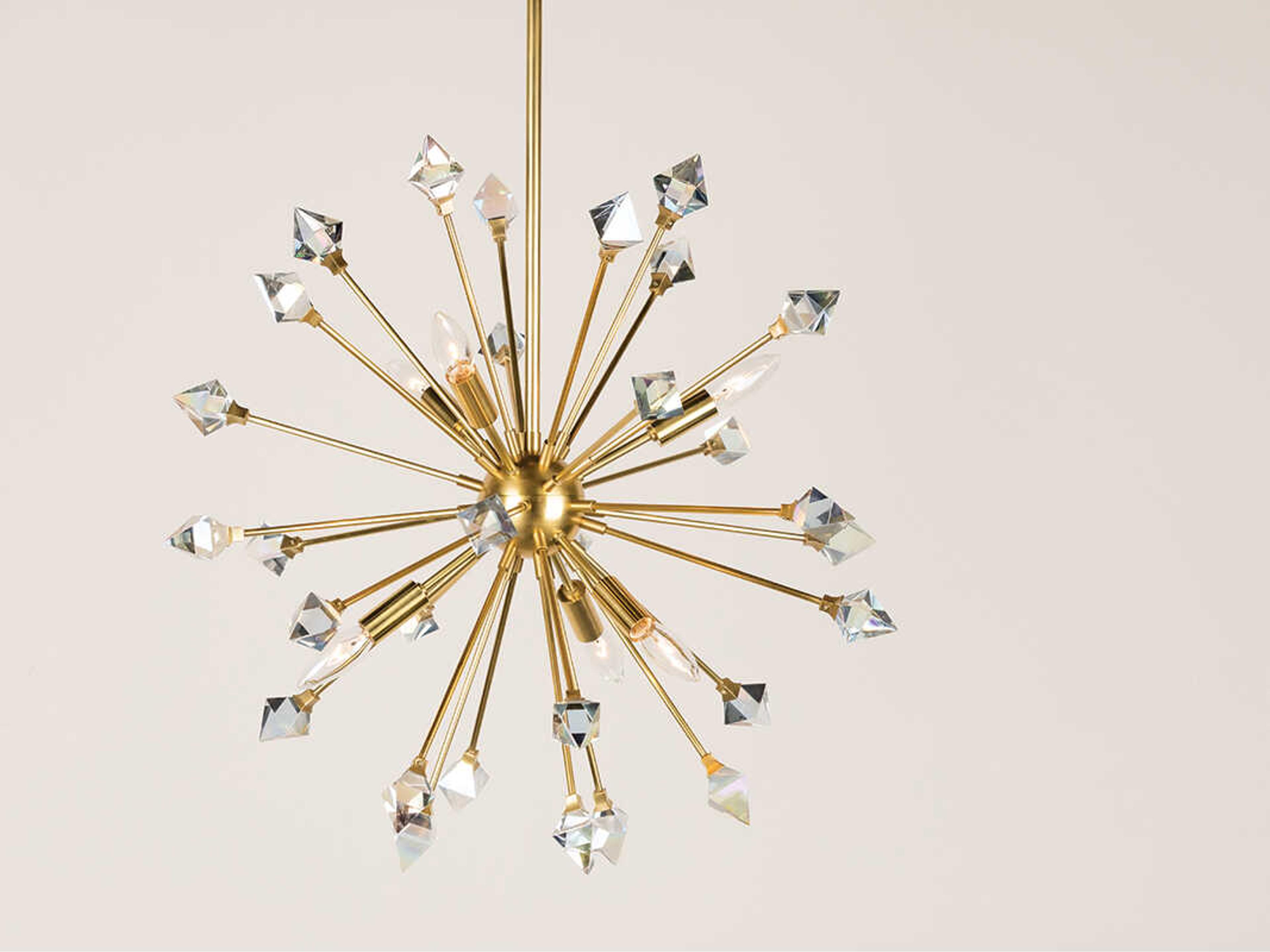 Mitzi Genesis 6-Light Aged Brass Crystal Sputnik Pendant