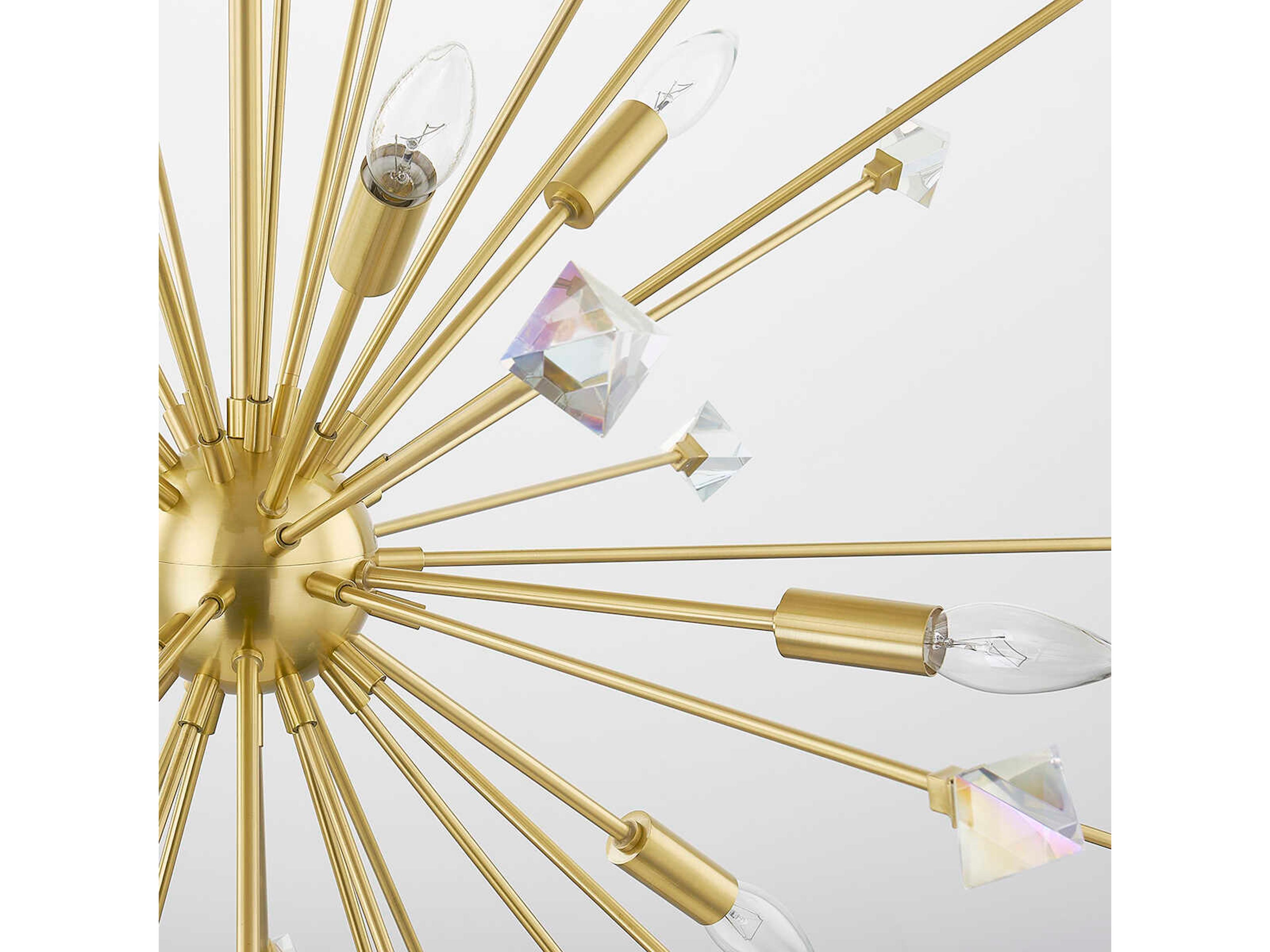 Mitzi Genesis 9-Light Aged Brass Crystal Sputnik Pendant