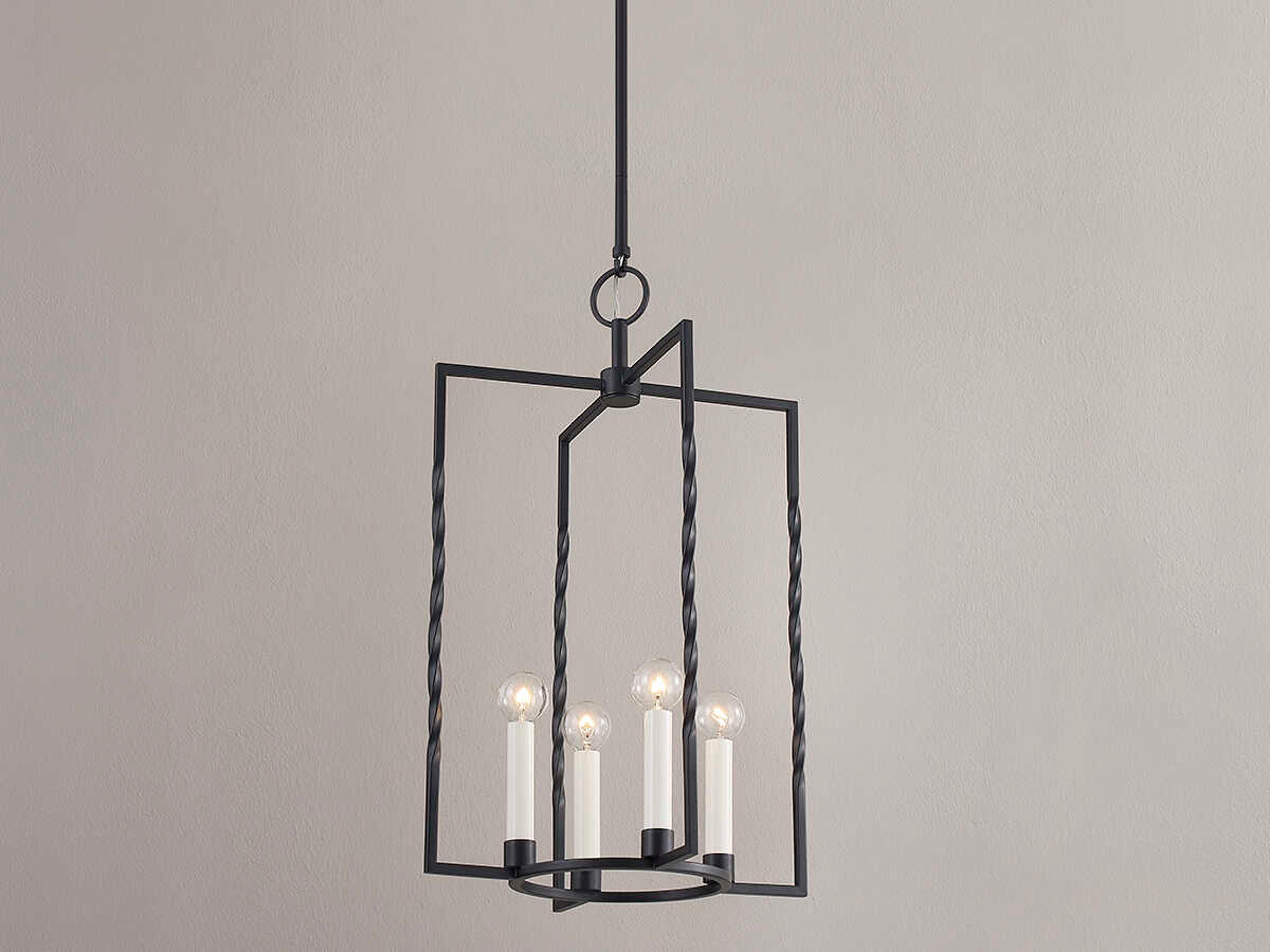 Mitzi Adelaide 4-Light Textured Black Geometric Pendant