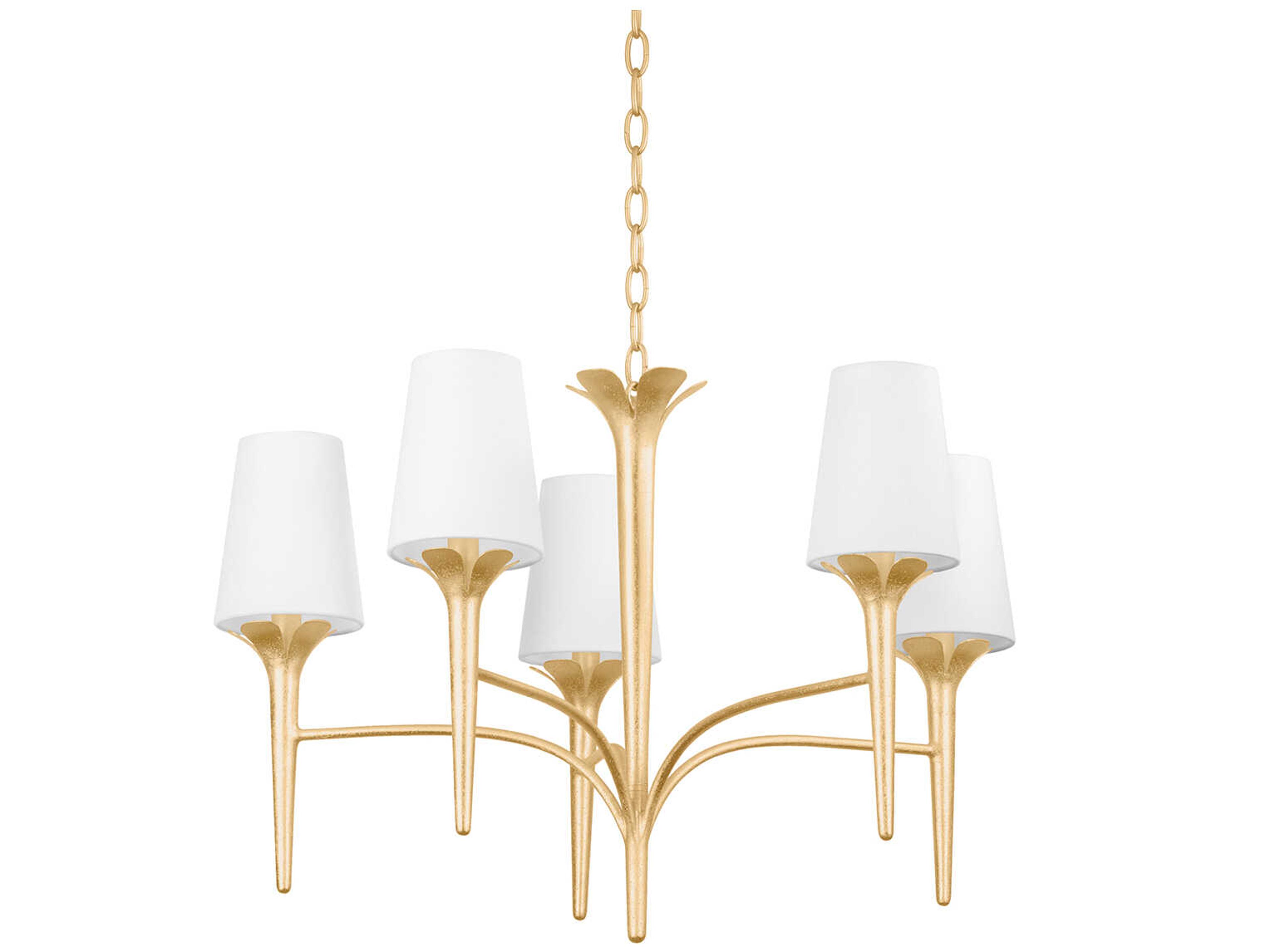 Emily 5-Light Gold Leaf Candelabra Chandelier