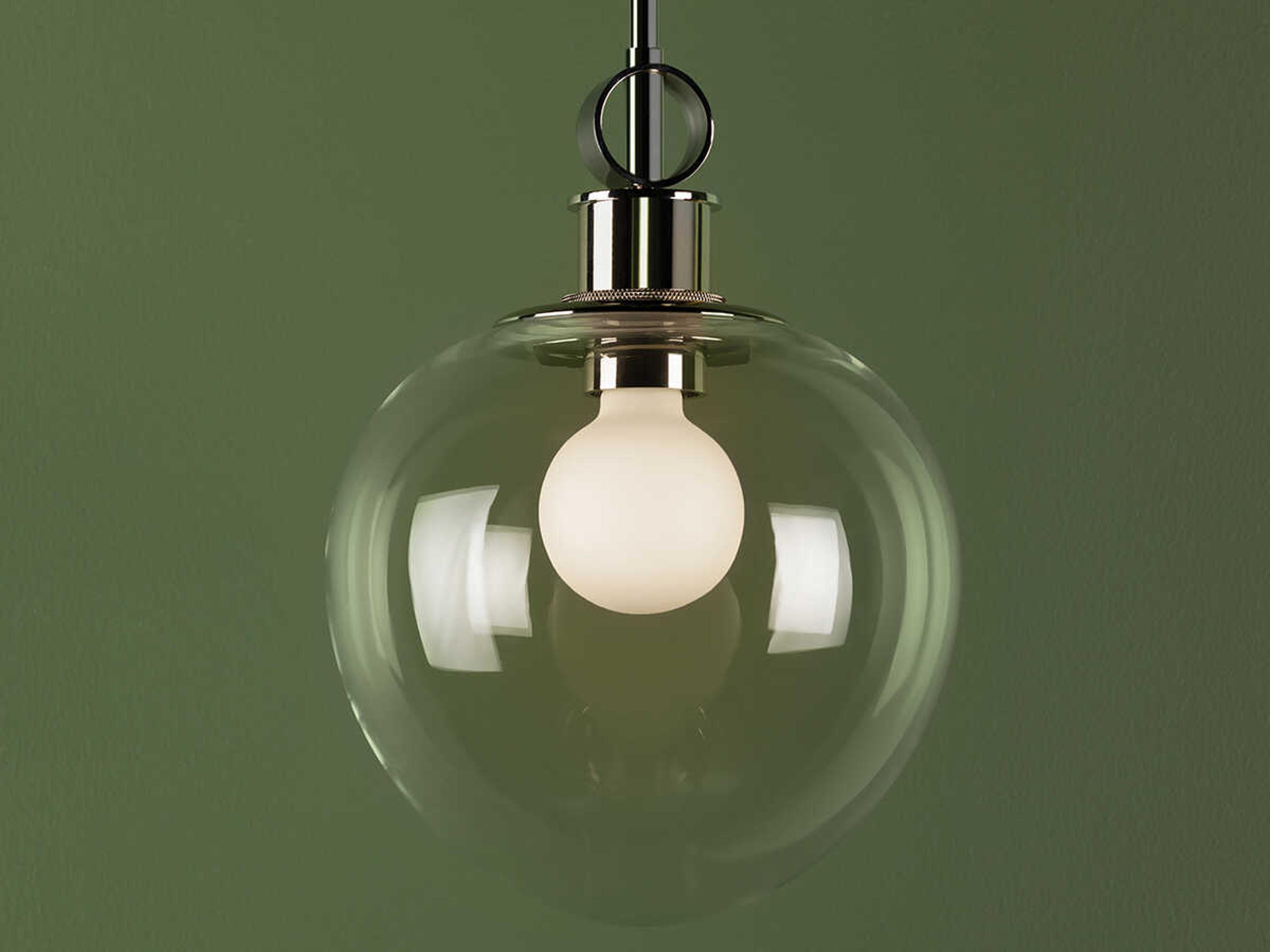 Mitzi Anna 1-Light Polished Nickel Glass Round Pendant